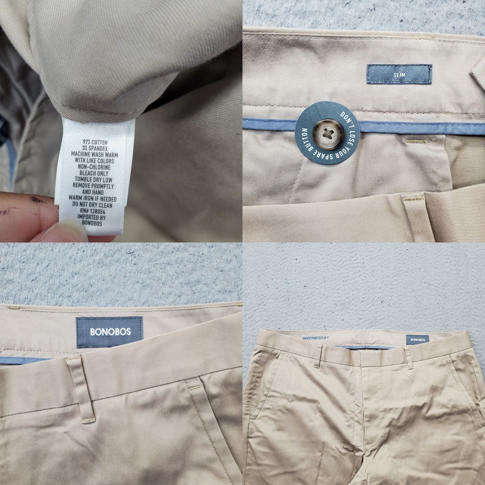 Bonobos Bonobos Mens Slim Tan Khakis Pants 38 Slim Flat Front Slash Pocket Weekday Warrior W34? Size US 38 / EU 54 - 8 Thumbnail