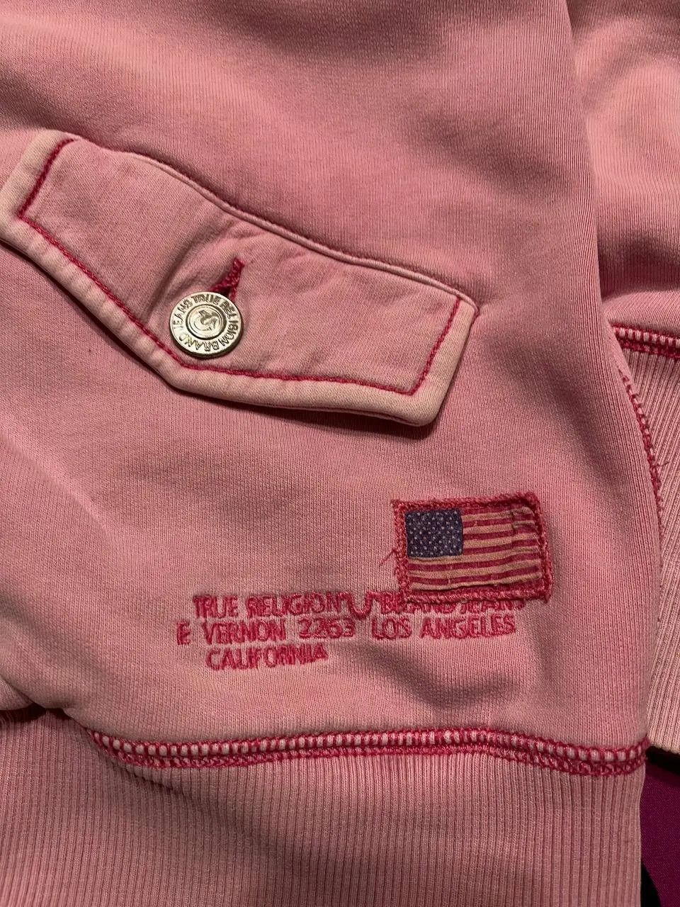 True Religion True Religion zip hoodie y2k style pink big logo Size L / US 10 / IT 46 - 10 Thumbnail