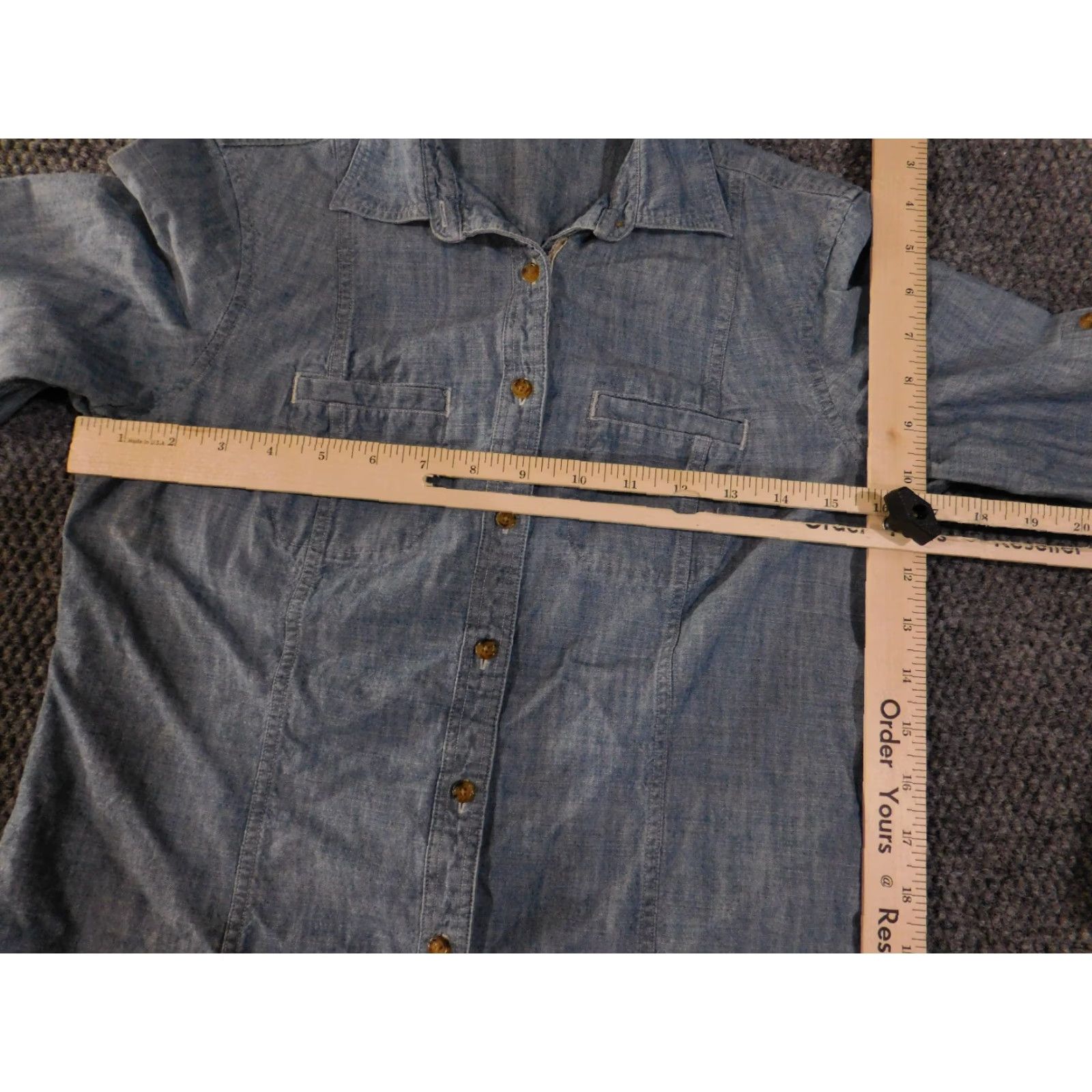 Brooks Brothers Brooks Brothers Button-Up Shirt Womens 4 Blue Chambray Casual Denim Size S / US 4 / IT 40 - 4 Thumbnail