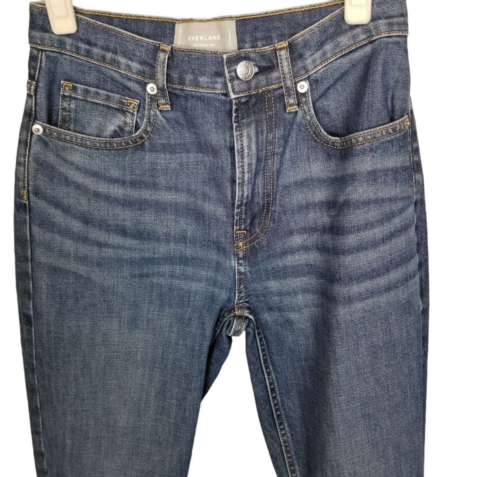 Everlane Everlane Womens The Cheeky Jeans Sz 24R Mid Rise Straight Le Size 25" / US 0 / IT 36 - 2 Thumbnail