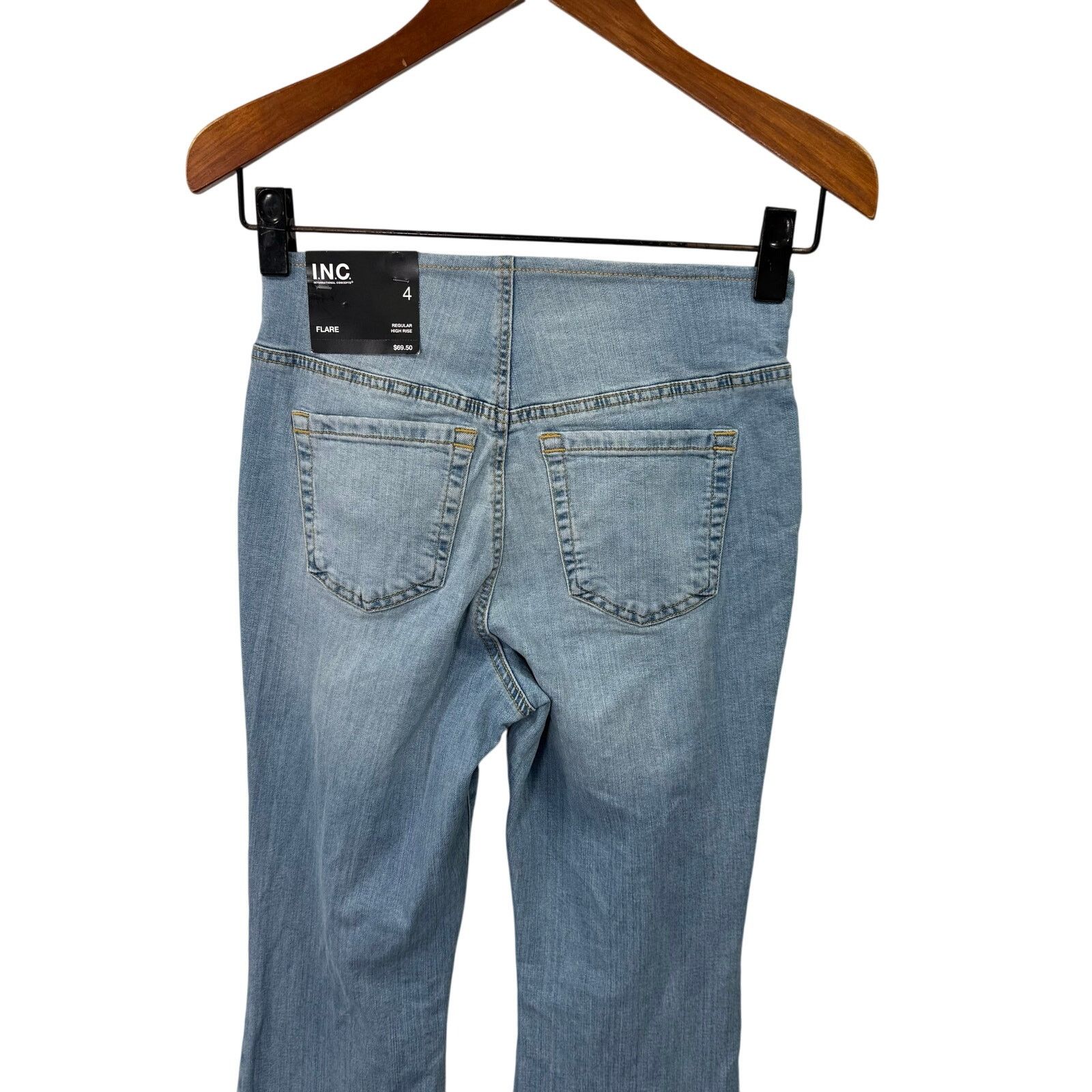 Macys INC International Concepts Jeans sz 4 Hi Rise Flare NEW G615 Size 27" / US 4 / IT 40 - 7 Thumbnail