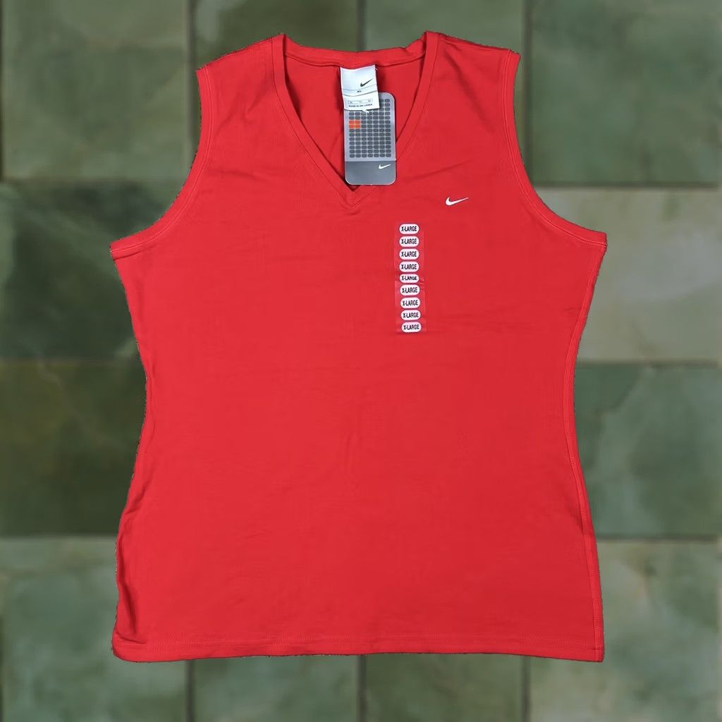 Nike VINTAGE Nike Orange Red Tank Top Swoosh Embroidered XS? Size XL / US 12-14 / IT 48-50 - 1 Thumbnail