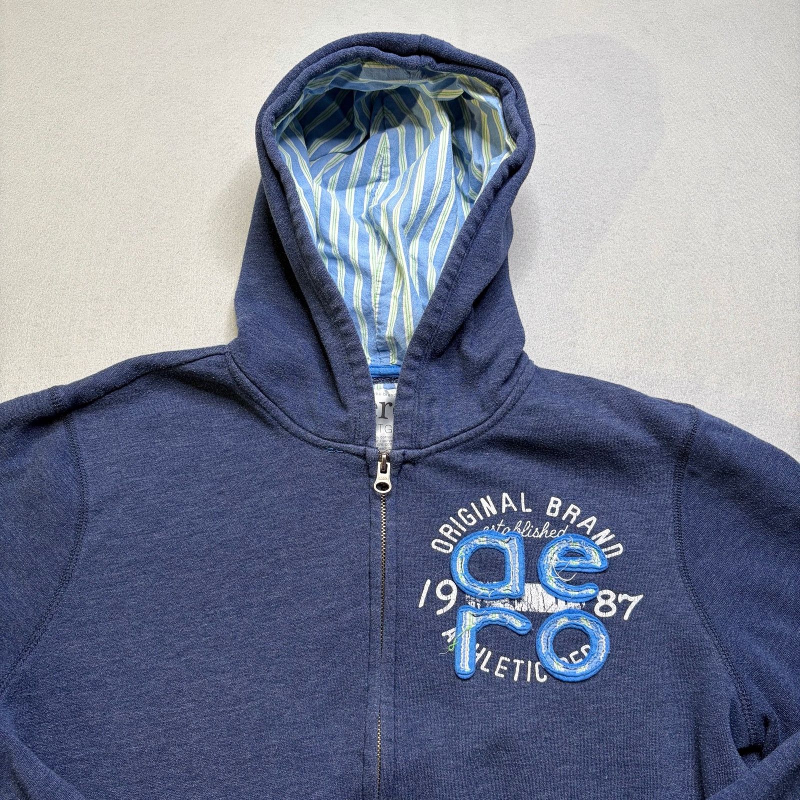 Aeropostale Aero Aeropostale Hoodie XL Blue Distressed Y2K Jacket Size XL / US 12-14 / IT 48-50 - 2 Thumbnail