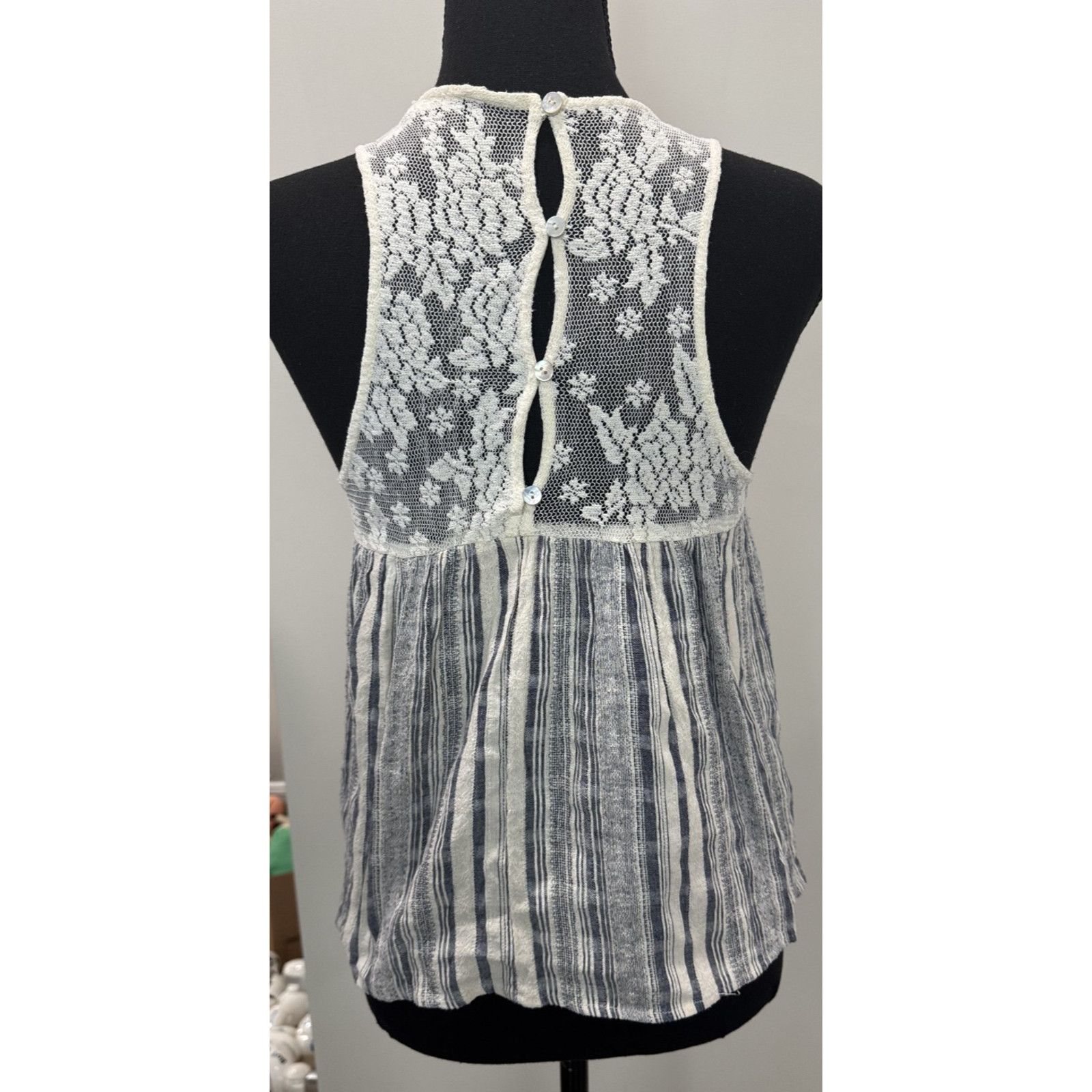 Other Boho Chloe & Katie Tank Top Neutral Ivory Blue Medium Size M / US 6-8 / IT 42-44 - 2 Thumbnail