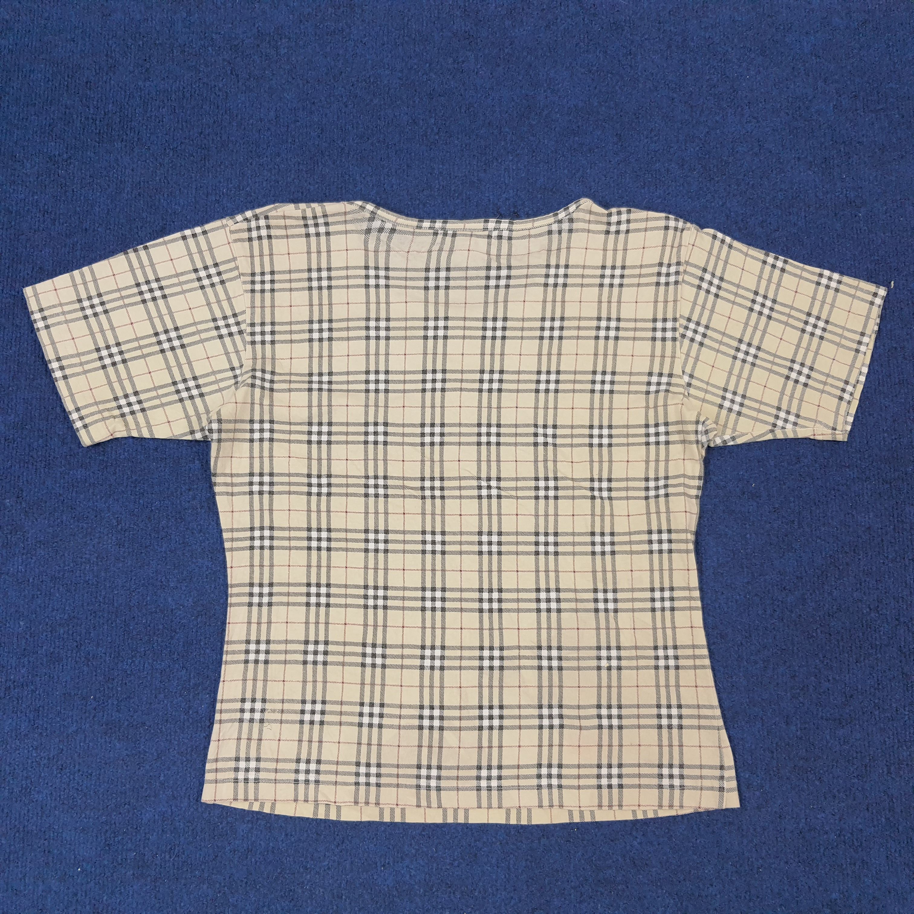 Burberry × Vintage Vintage Burberry London Nova Check Tshirt C219N33 Size S / US 4 / IT 40 - 3 Thumbnail