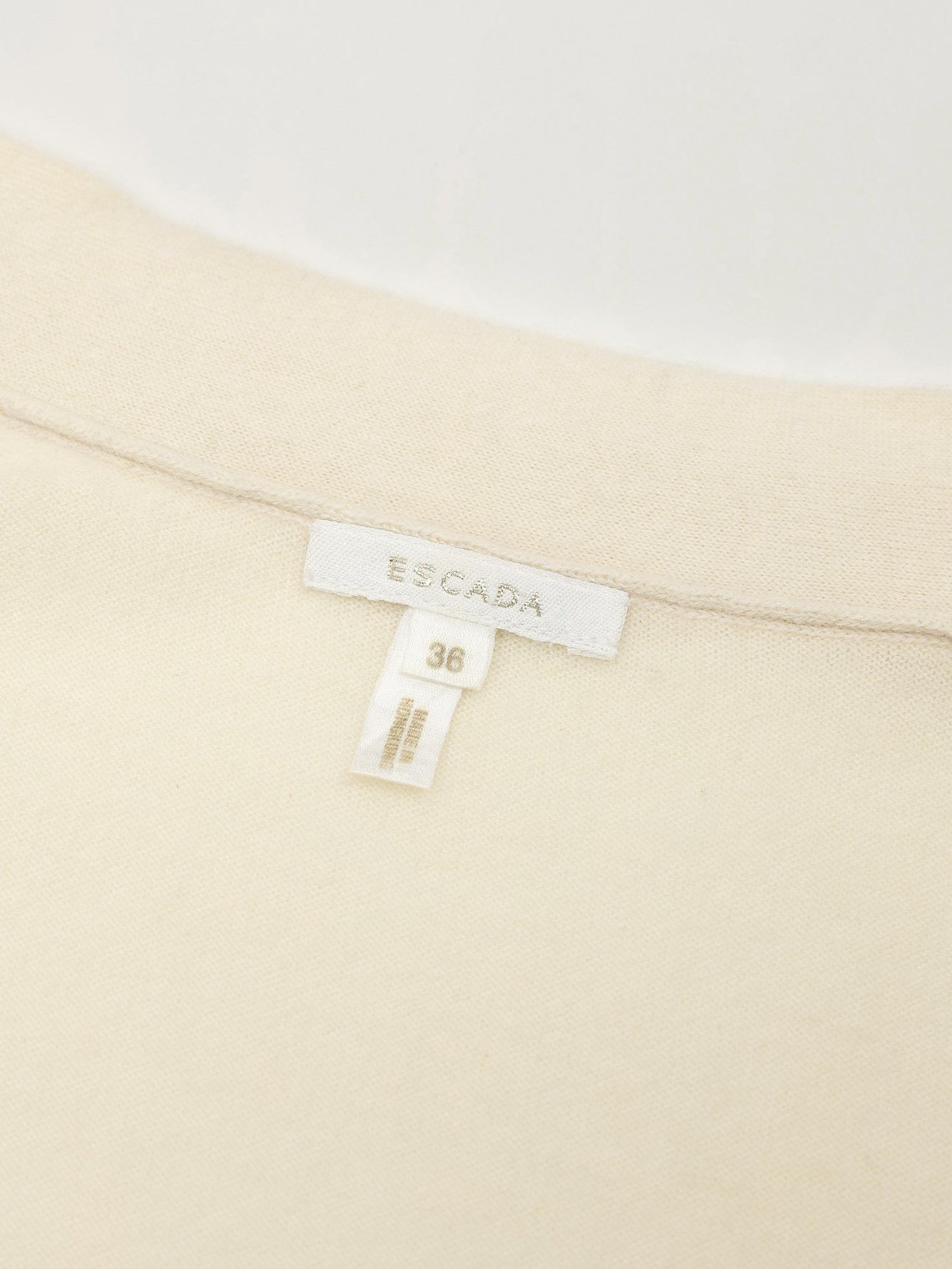 Escada Escada Ecru Ivory Pure Cashmere Knit Cardigan Sweater Size S / US 4 / IT 40 - 10 Thumbnail