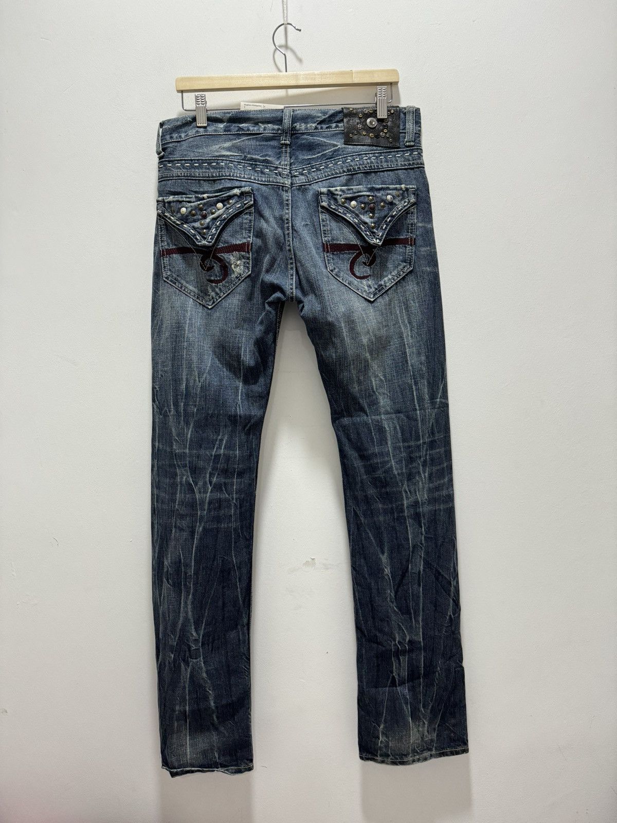 Japanese Brand JAPANESEBRAND WHISKERS PUNK STYLE DISTRESSED JEANS Size US 32 / EU 48 - 2 Thumbnail