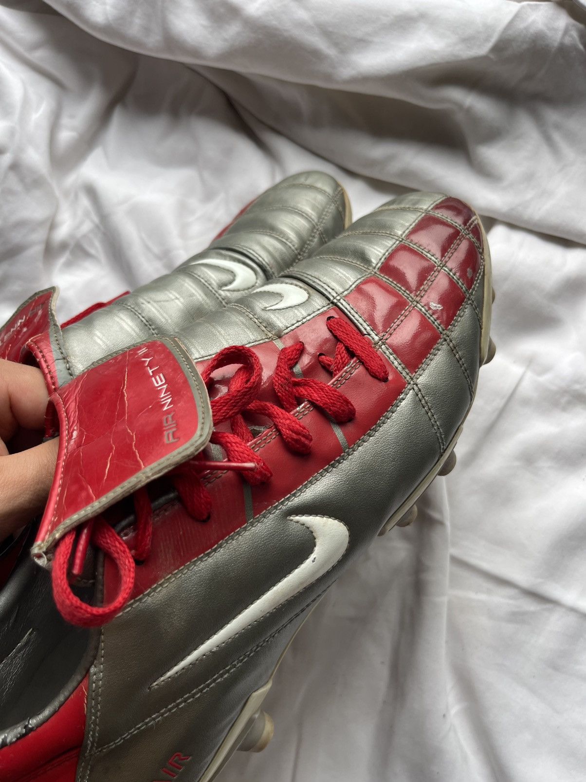 Nike 2004 Nike Total 90 Silver / Red Soccer cleats boots Size US 12 / EU 45 - 10 Thumbnail
