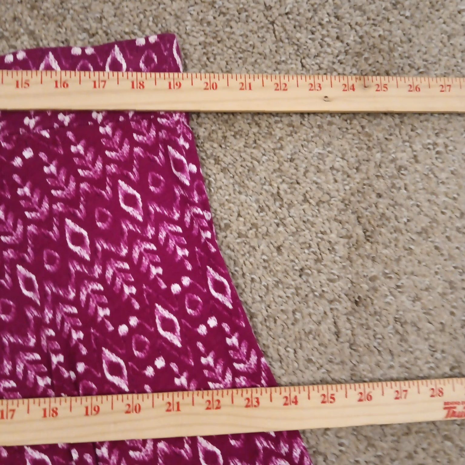 Loft LOFT Skirt XL Purple Geometric Knee Length Pull On Lightweight A-Line Elastic Waist Women Regular Vintage No (but must not add words) Size 40" / US 18 - 3 Thumbnail