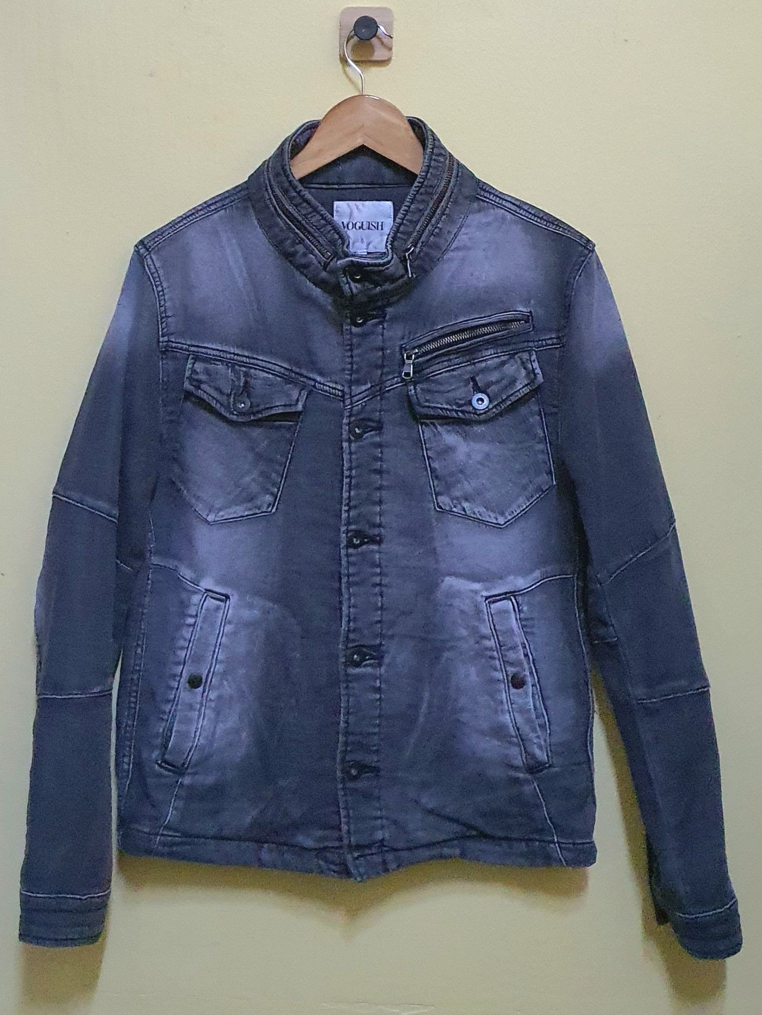 Japanese Brand Voguish Punk/Distressed/Washed Denim Jacket Size US M / EU 48-50 / 2 - 2 Thumbnail