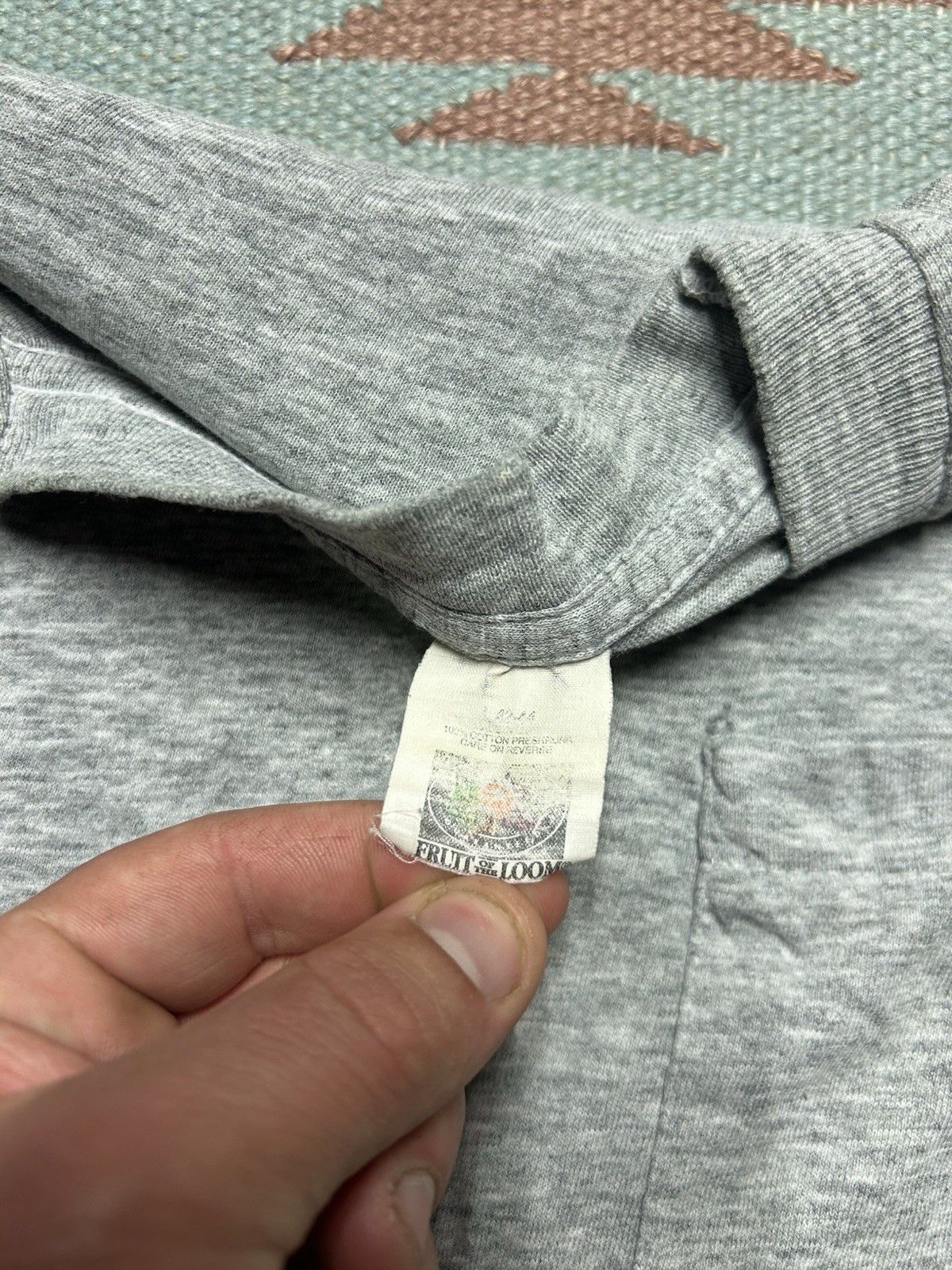Vintage Vtg 90s pocket t shirt blank heather gray soft worn thin M/L Size US M / EU 48-50 / 2 - 12 Thumbnail