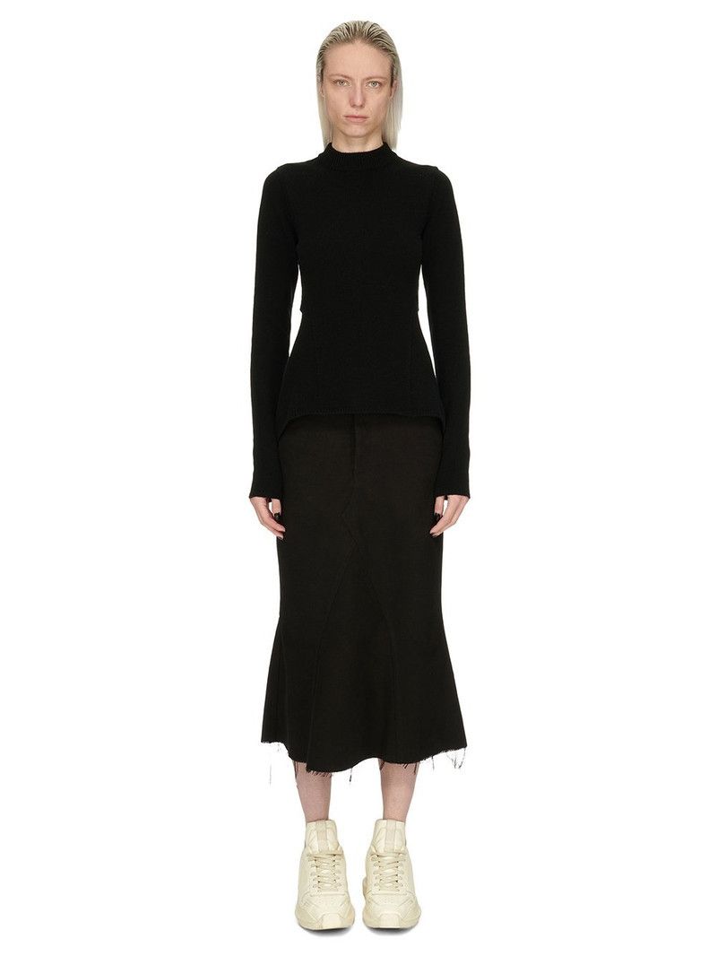 Rick Owens o1y0126 Midi Skirt in Black Size 28" / US 6 / IT 42 - 7 Thumbnail