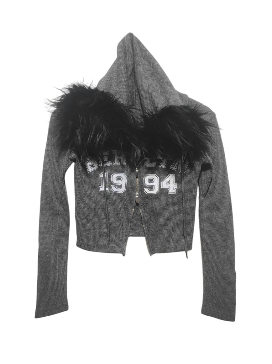 Hysteric Glamour Magenta Studio Crop Double Zipper Fur Hoodie LGB style Size S / US 4 / IT 40 - 3 Thumbnail