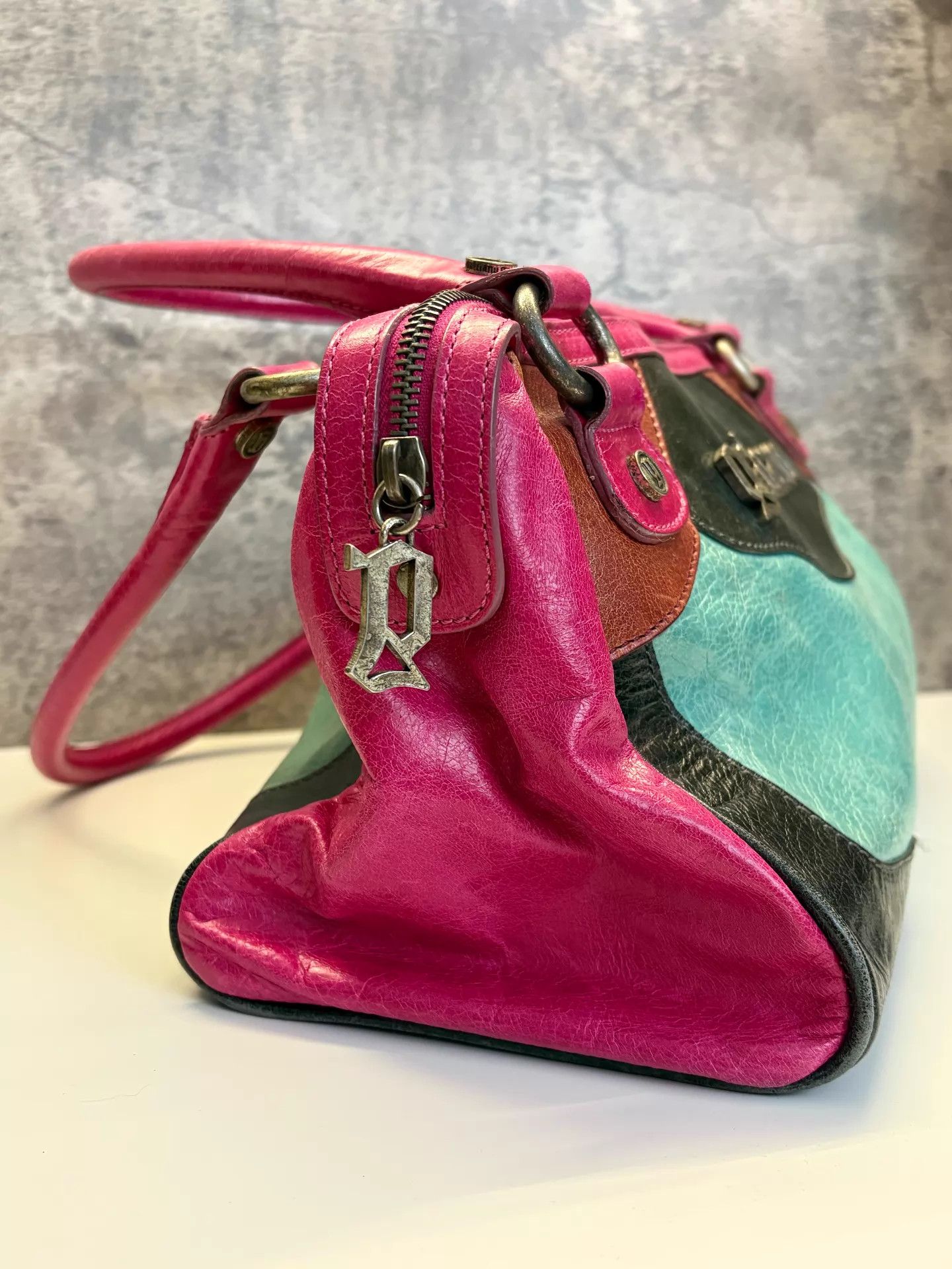 John Galliano John Galliano vtg colorblocked waxed leather underarm bag Size ONE SIZE - 3 Thumbnail