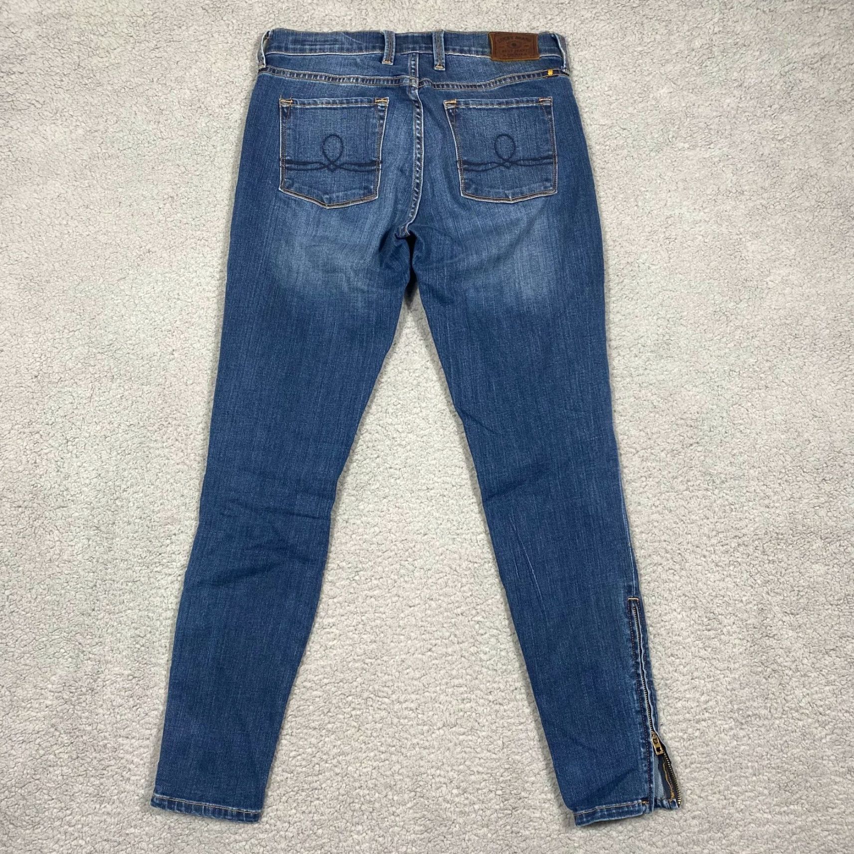 Lucky Brand LUCKY Brand SOFIA SKINNY Jeans Medium Wash Distress w/Ankle Zip Womens Size 27" / US 4 / IT 40 - 4 Thumbnail