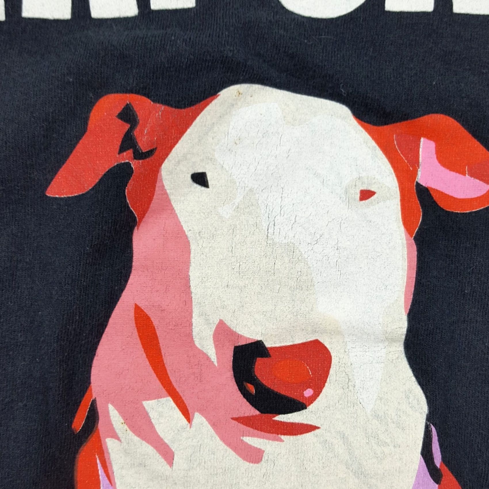 Hanes VINTAGE Hanes T-Shirt Bull Terrier Love Dog Loounch XL Black Distressed Graphic Print Men Size XL 90s Y2K Animals Retro Shirt Size US XL / EU 56 / 4 - 4 Thumbnail