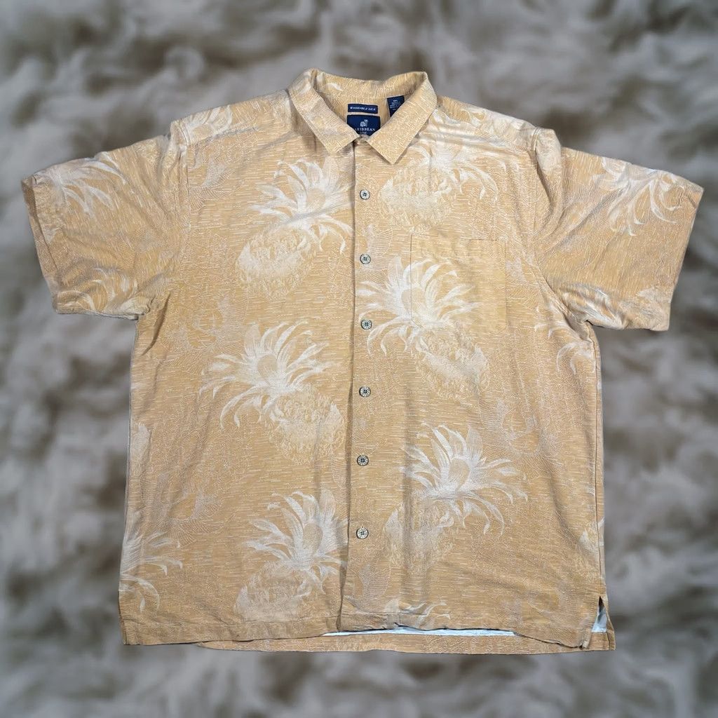 Vintage Caribbean Joe Shirt Mens XXL 100% Silk Button Up Hawaiian Extra Extra Large Size US XXL / EU 58 / 5 - 1 Thumbnail