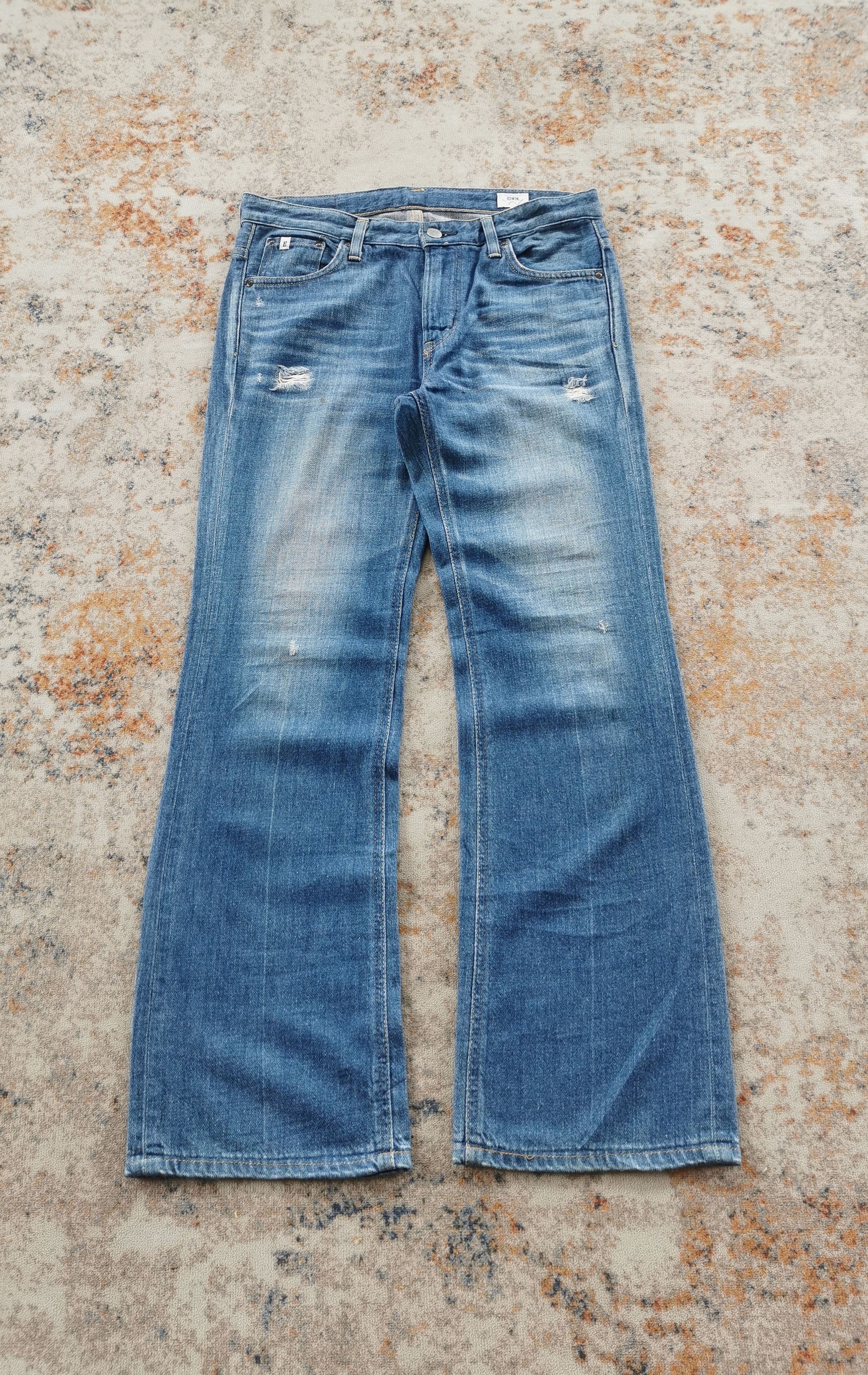 Edwin Edwin Flared Distressed Bootcut Jeans Size US 28 / EU 44 - 1 Thumbnail