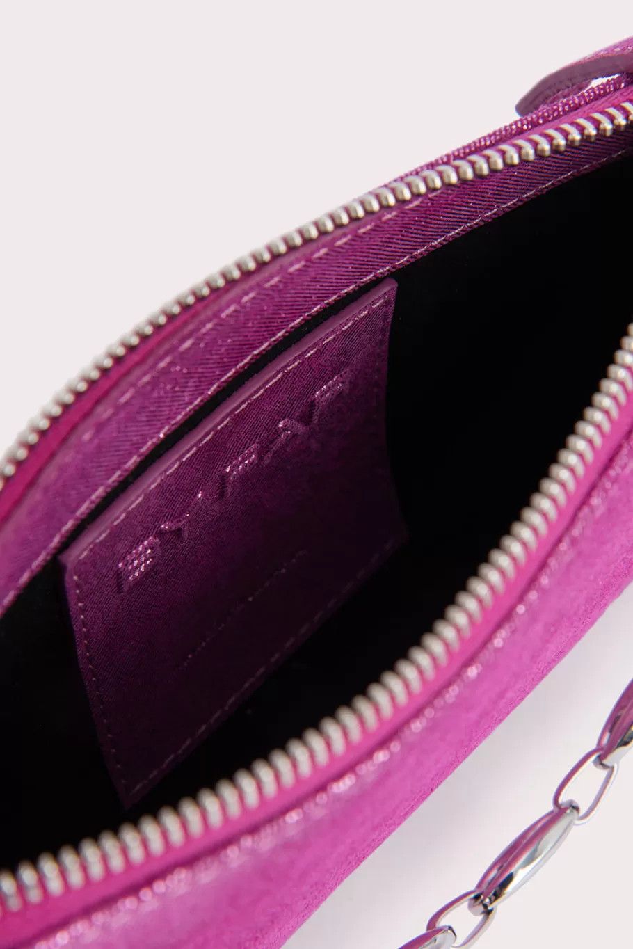 By Far o1mle1224 Size : OS/Jeans Lame Leather Mini Bag in Pink Size ONE SIZE - 6 Thumbnail