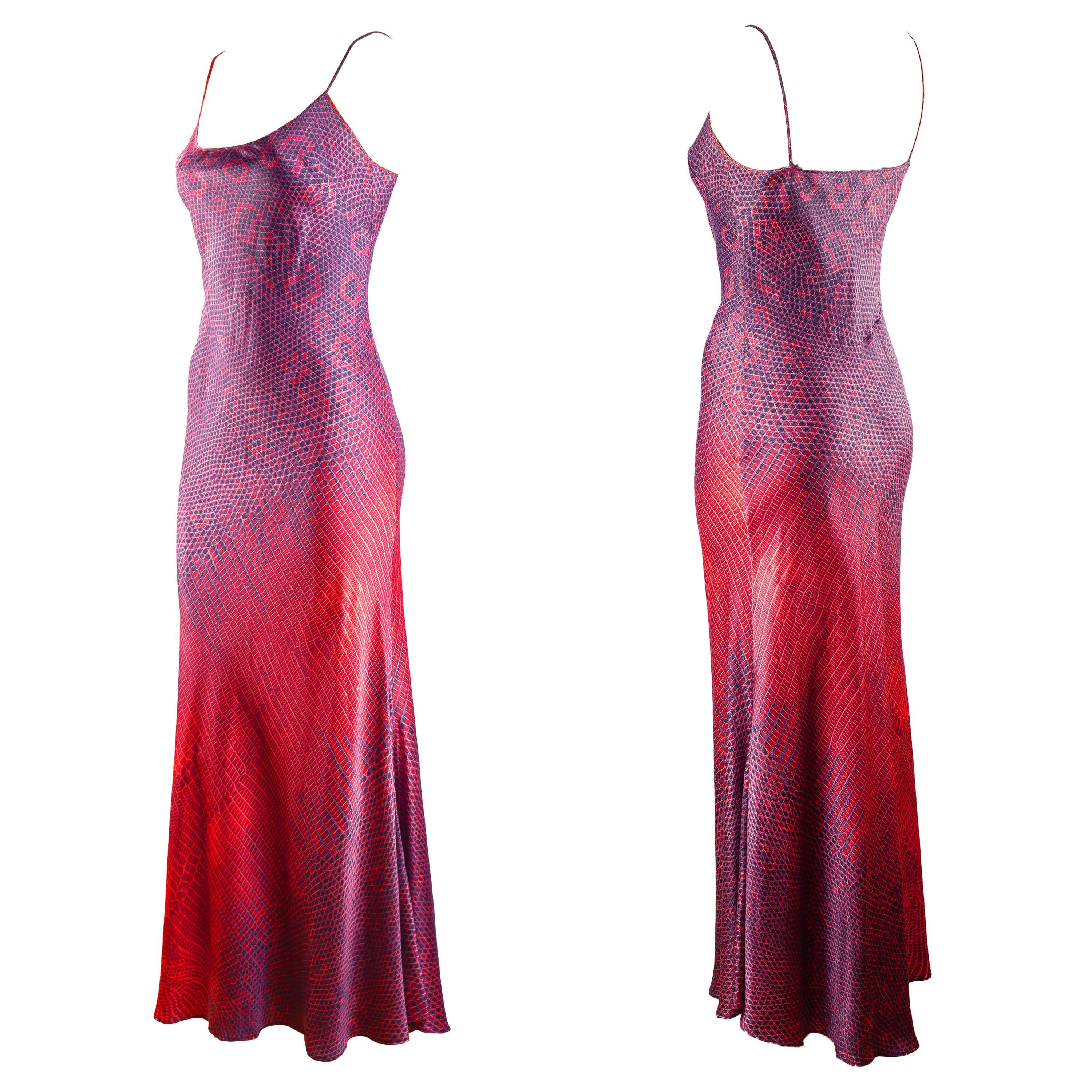Just Cavalli  Roberto Cavalli Roberto Cavalli SS 2001 Vintage Snake Print  Silk Dress (M) | Grailed