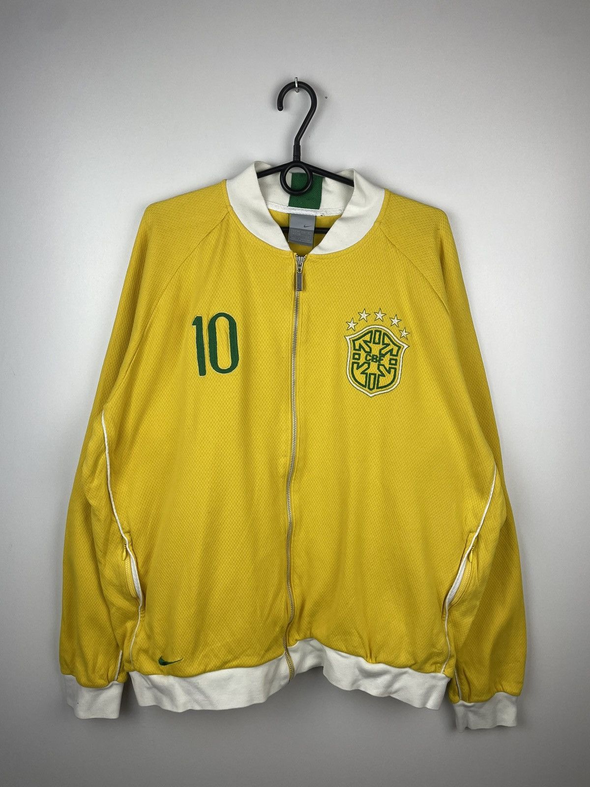 Nike × Vintage Nike Brazil Vintage Zip Sweatshirt Hoodie Yellow Size XXL Size US XXL / EU 58 / 5 - 1 Thumbnail