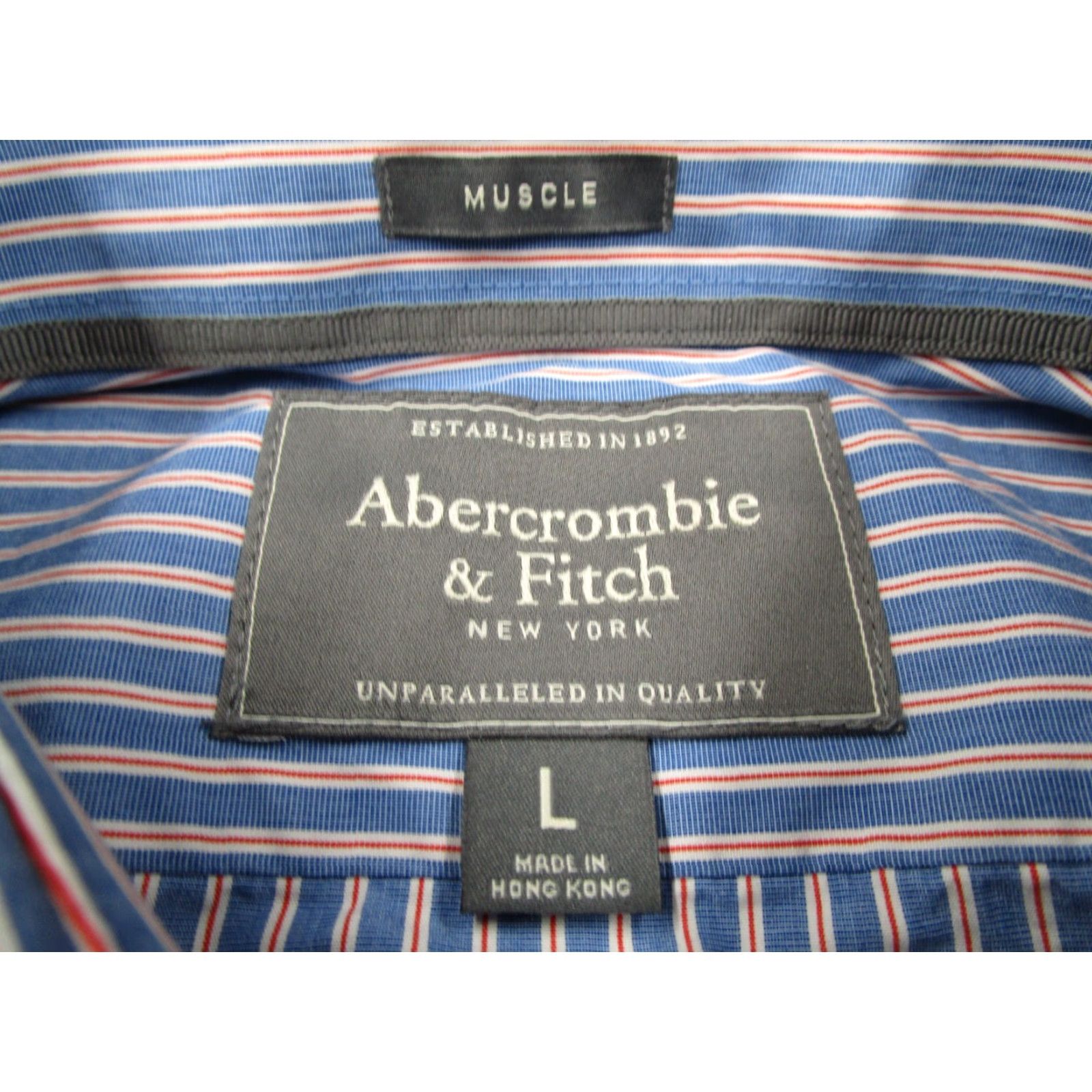 Abercrombie & Fitch VINTAGE Abercrombie & Fitch Shirt Mens L Muscle Blue Button Up Twill Long Sleeve Y2K Size US L / EU 52-54 / 3 - 3 Thumbnail