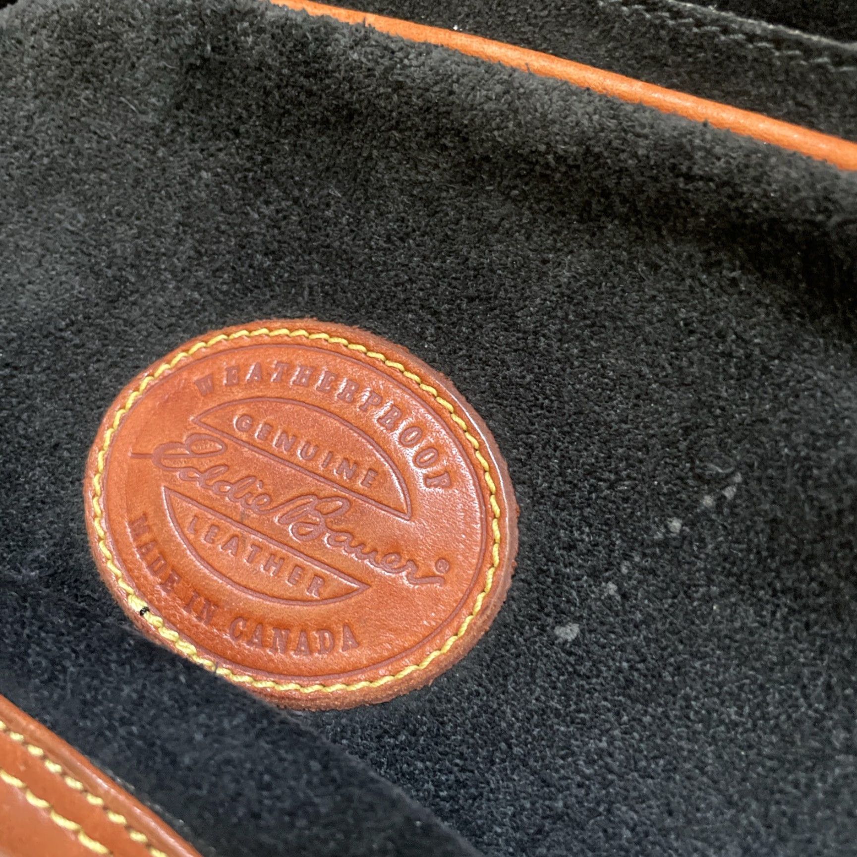 Eddie Bauer VINTAGE Eddie Bauer Suede Leather Rucksack Backpack Travel Canada Unisex Adults Black 90s Classic Backpack Mens Womens Size ONE SIZE - 4 Thumbnail