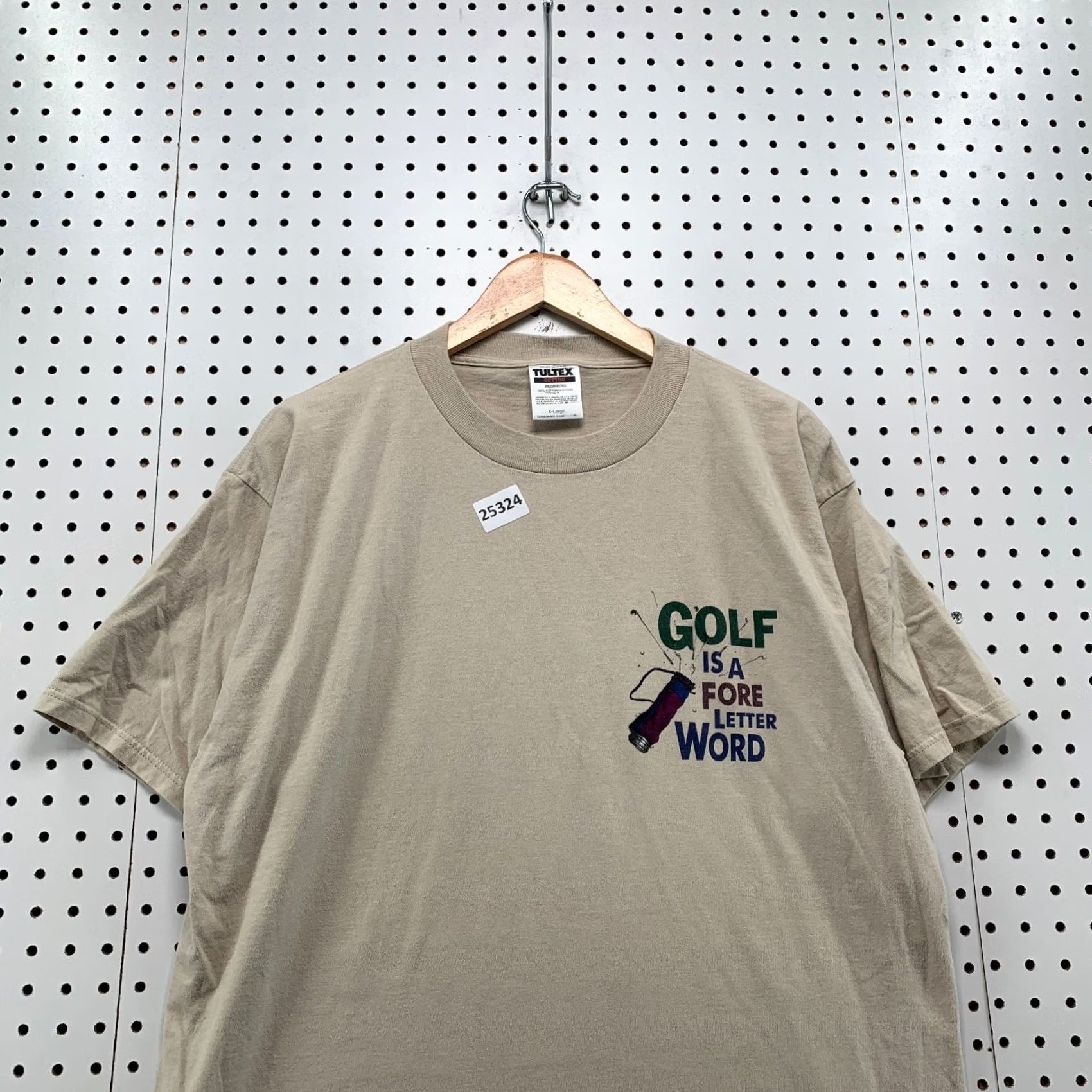 Tultex VINTAGE 90s Funny Golf Shirt Brown FORE 4 Letter Word Adult XL Mens Size US XL / EU 56 / 4 - 6 Thumbnail
