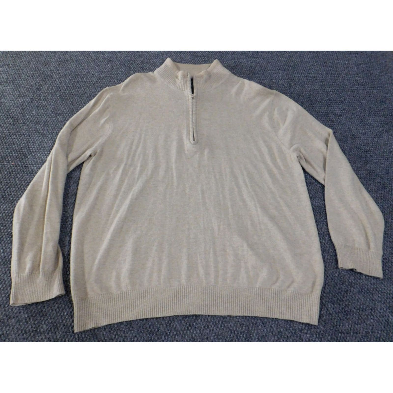 Vintage Woolrich Sweater XL Beige 1/4 Zip Pullover Knit Wool Crew Neck Men 90s Vintage Style Regular Knit Pattern Solid Size US XL / EU 56 / 4 - 5 Thumbnail