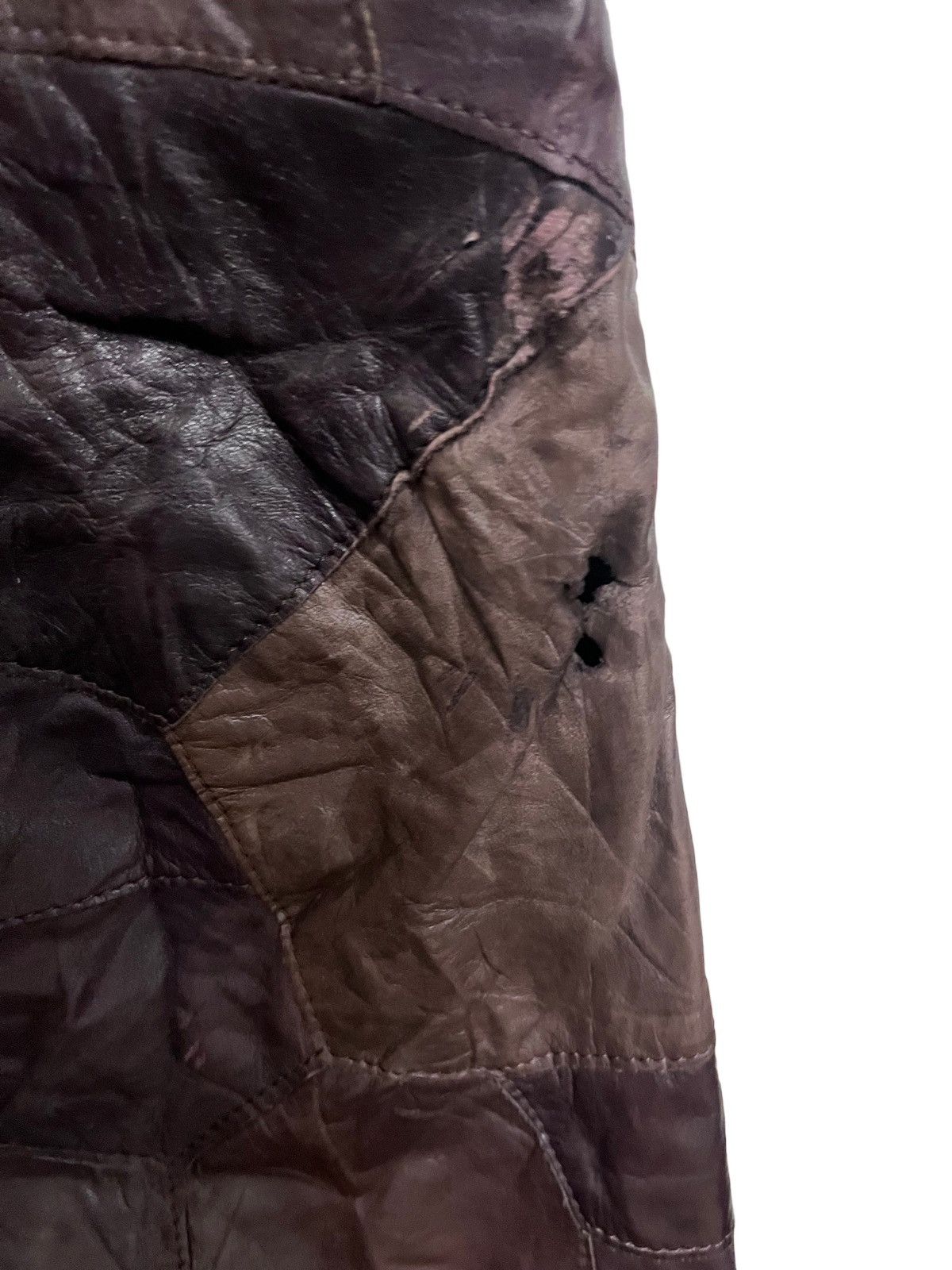 Japanese Brand × Vintage Vintage Hiroki Brown Patches Work Leather Pants Size US 30 / EU 46 - 8 Thumbnail