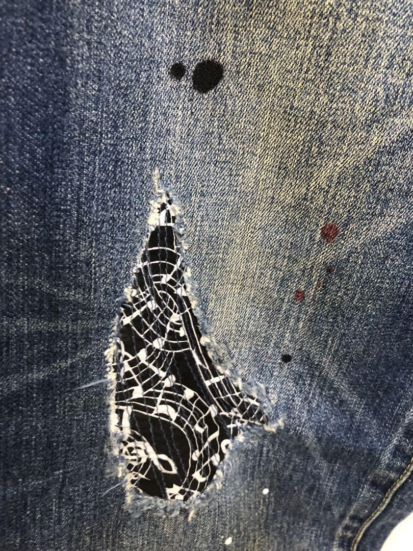 Number (N)ine Distressed Paint Splatter Jeans Size US 30 / EU 46 - 3 Thumbnail