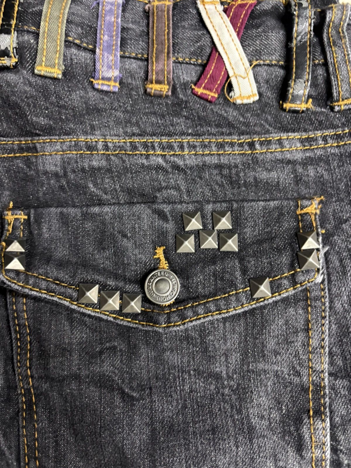 Japanese Brand Nylaus Double Waist Denim Jeans Studded Size US 32 / EU 48 - 2 Thumbnail