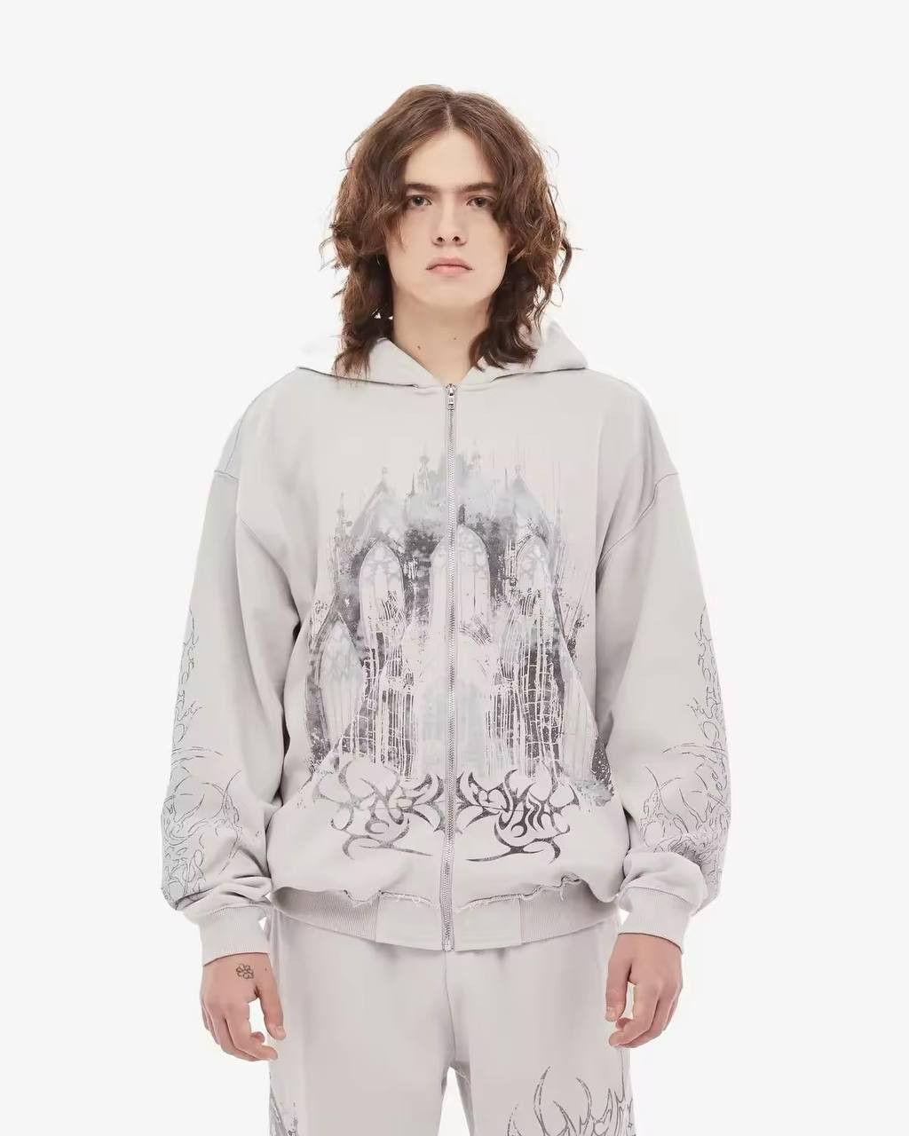 Japanese Brand × Vintage gothic-style zip hoodie Size US XL / EU 56 / 4 - 3 Thumbnail