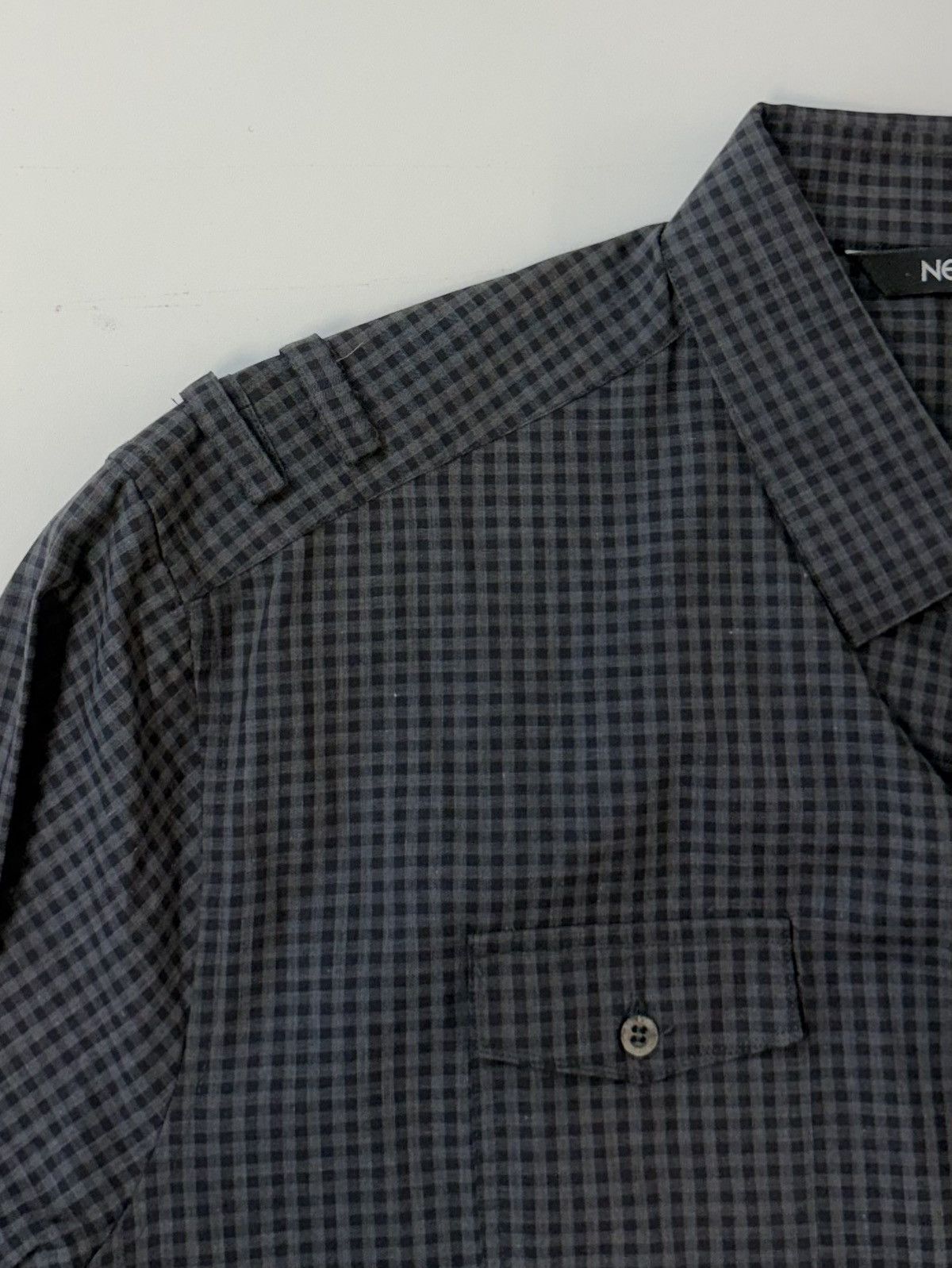 Neil Barrett NEIL BARRETT Military Utility Shirt-Dark Charcoal Gingham XL Size US XL / EU 56 / 4 - 12 Thumbnail