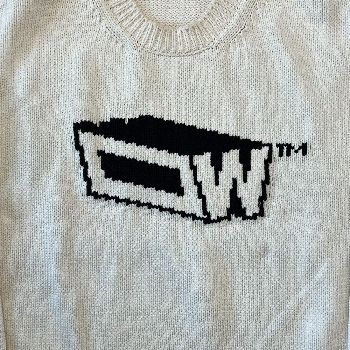 Off-White OFF-WHITE 2023SS OW Logo Low-Gauge Crewneck Knit Sweater Size US XXL / EU 58 / 5 - 2 Thumbnail