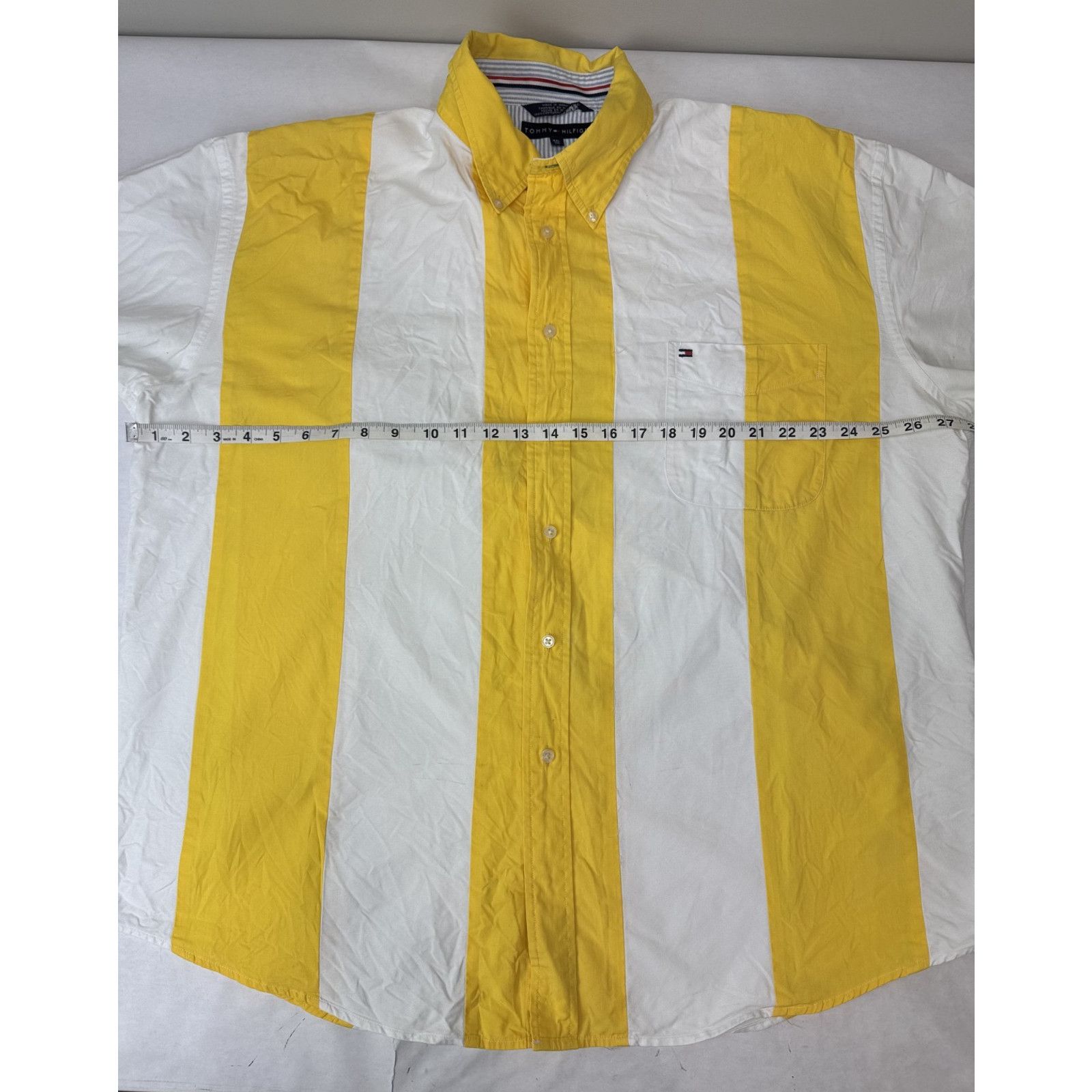 Tommy Hilfiger Y2K Vintage Twee Tommy Hilfiger Shirt Yellow White XXL Size US M / EU 48-50 / 2 - 8 Thumbnail