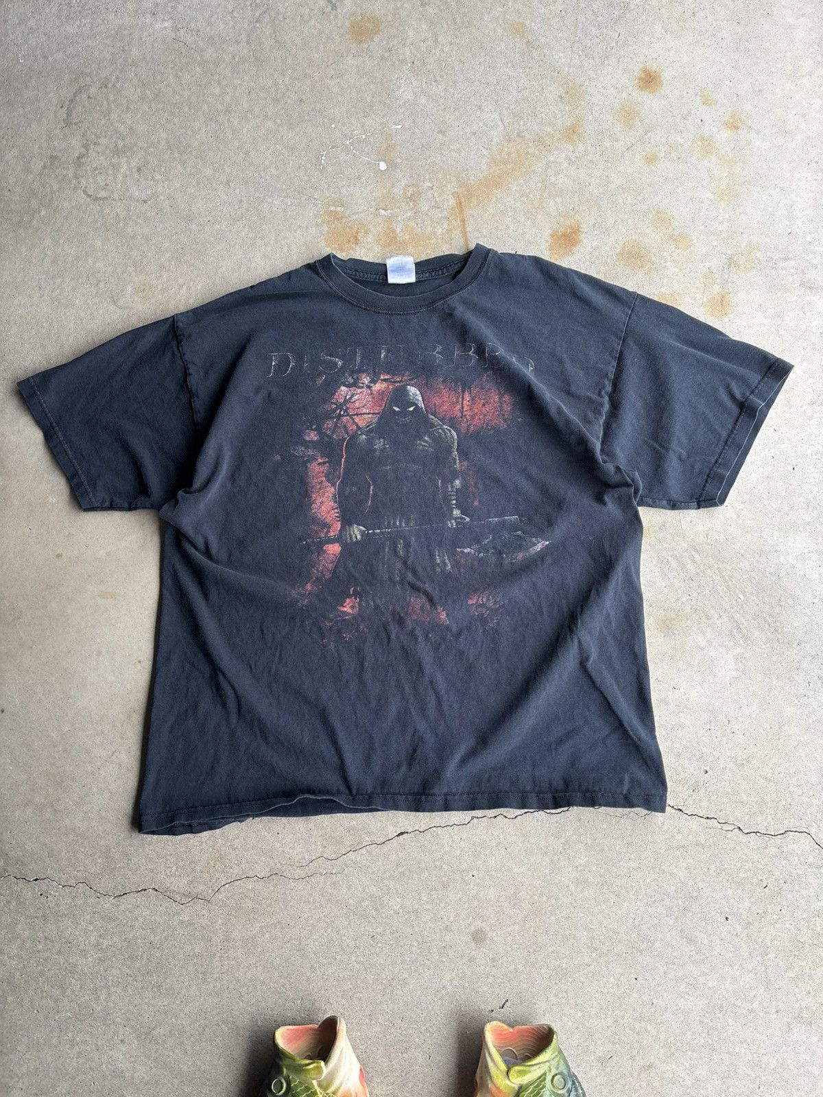 Vintage Faded Disturbed Dark Grunge Boxy Band Tee