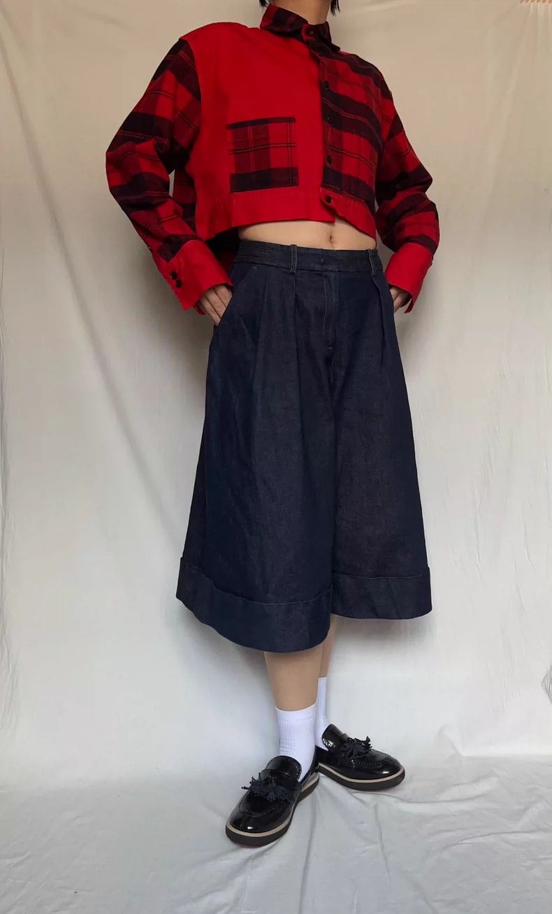 Y's Y's Black Plaid Jacket Size ONE SIZE - 4 Thumbnail