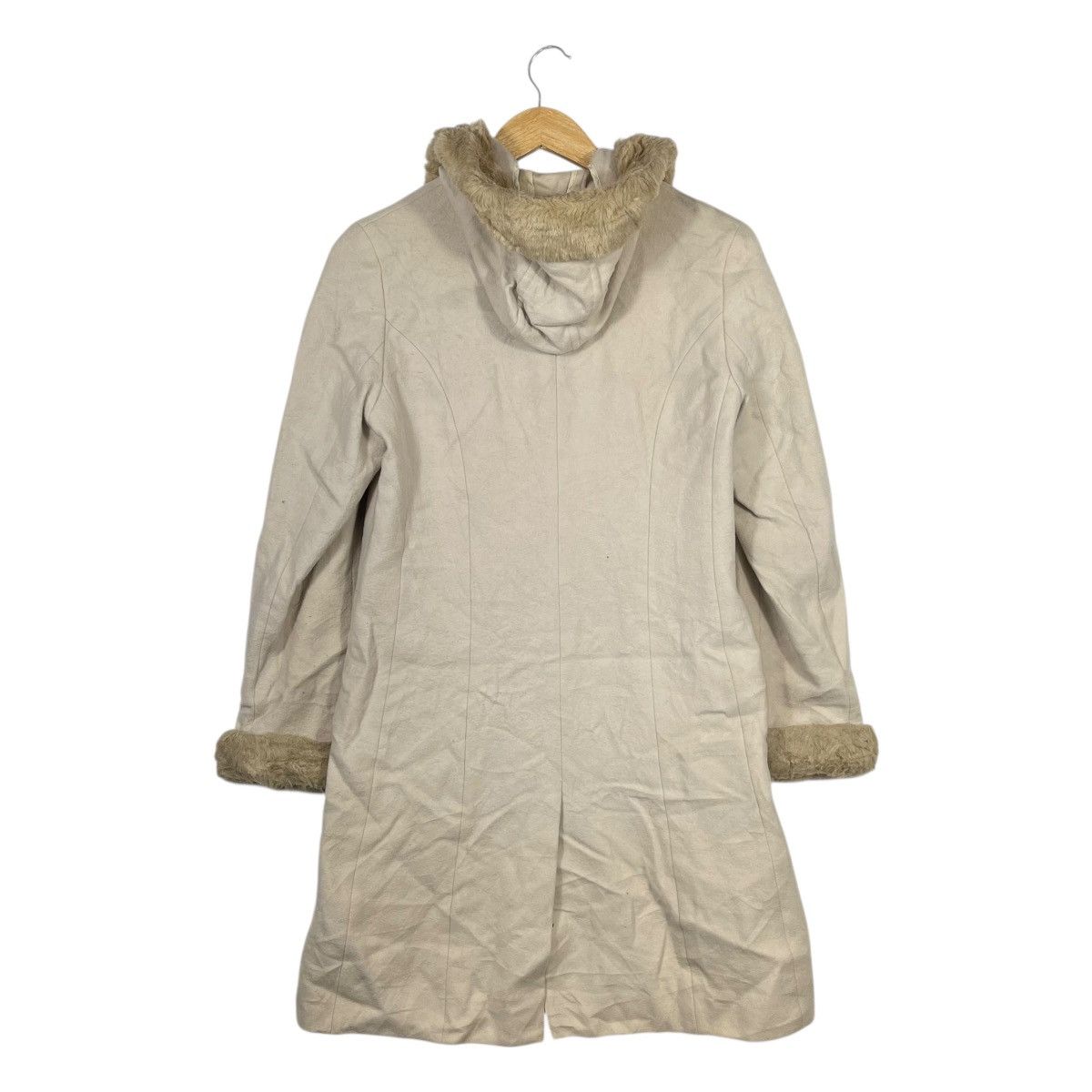 Yohji Yamamoto INED Yohji Yamamoto Faux Fur Hooded Coat Beige Wool Blend Size M / US 6-8 / IT 42-44 - 4 Thumbnail