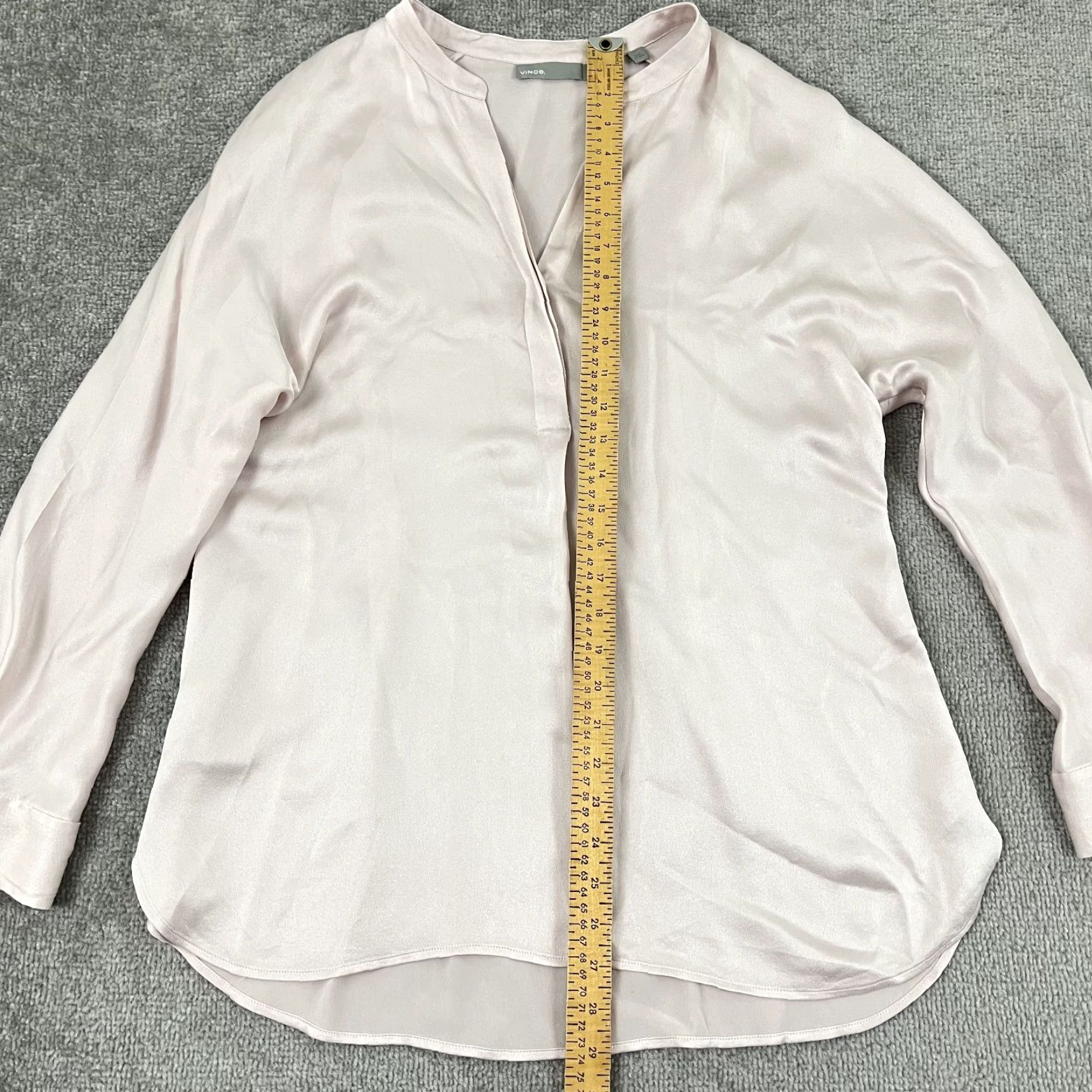 Vince Vince Women's Blouse Large Pink Silk Casual Office Top Long Sleeve Shirt Preppy Size L / US 10 / IT 46 - 3 Thumbnail