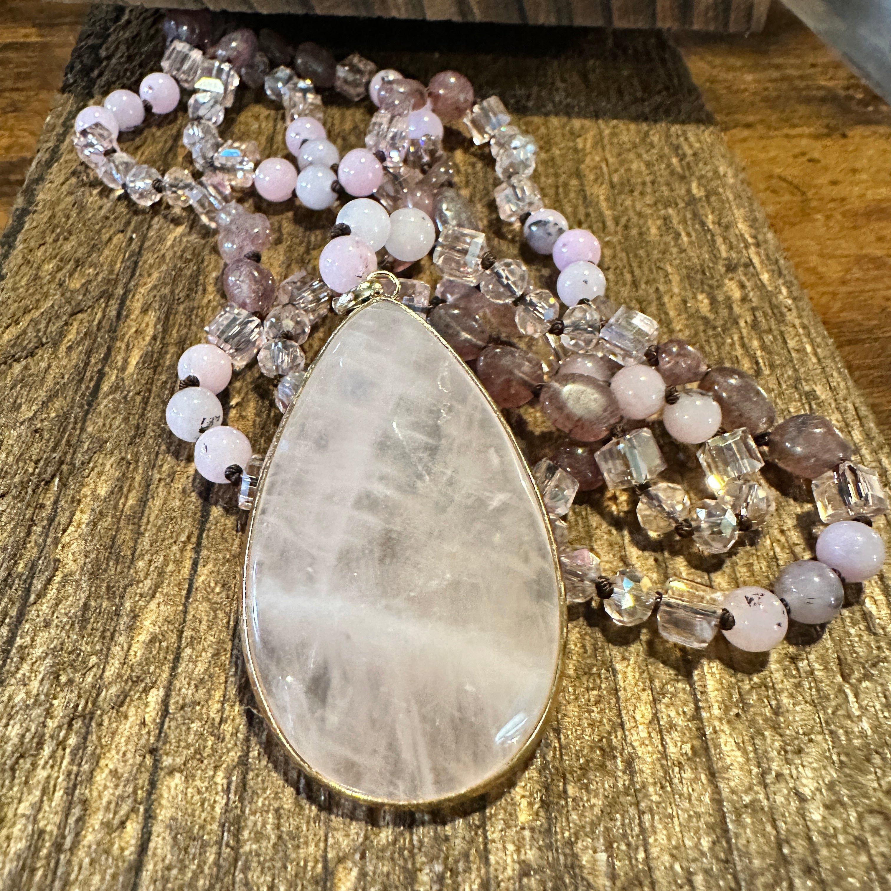 Other Bohemian Natural Stone Glass Knot Pendant Necklace | Gift Bo Size ONE SIZE - 8 Thumbnail