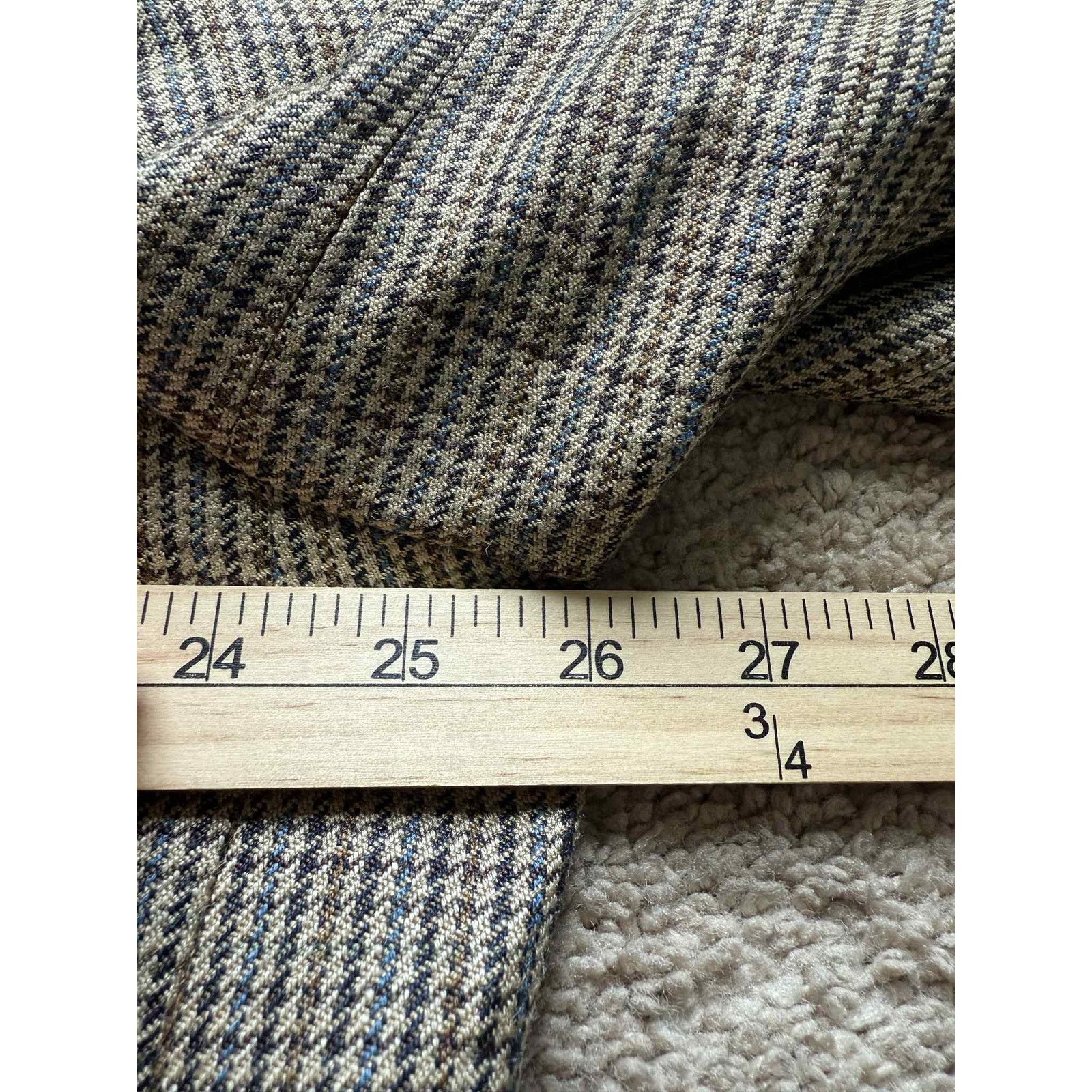 CPS CHAPS Chaps Houndstooth Long Sleeve Notch Lapel Blazer Tan Men 48R Size 48R - 9 Thumbnail