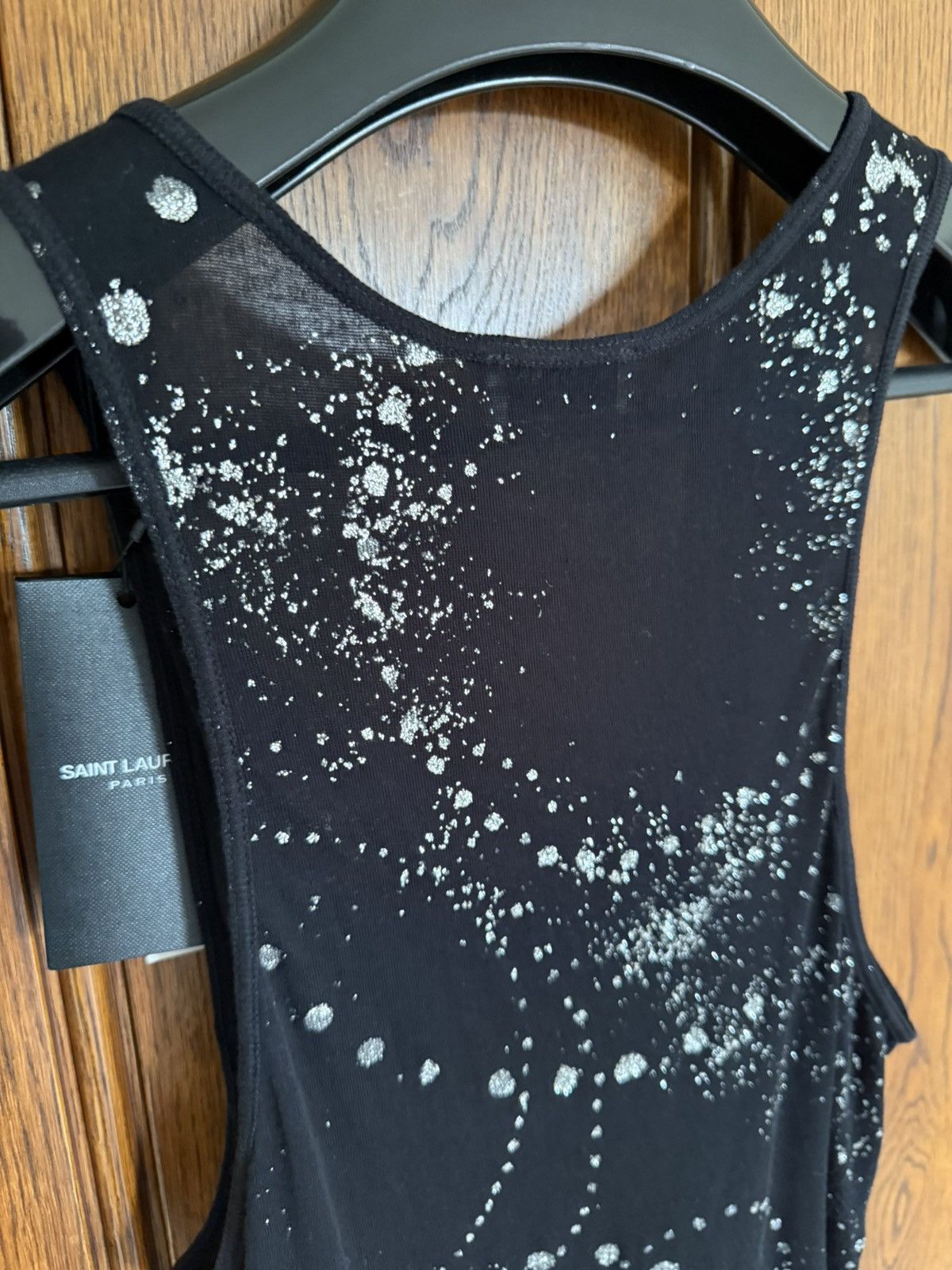 Saint Laurent Paris SS20 Saint Laurent black silver glitter vest tank top L BNWT Size US L / EU 52-54 / 3 - 11 Thumbnail