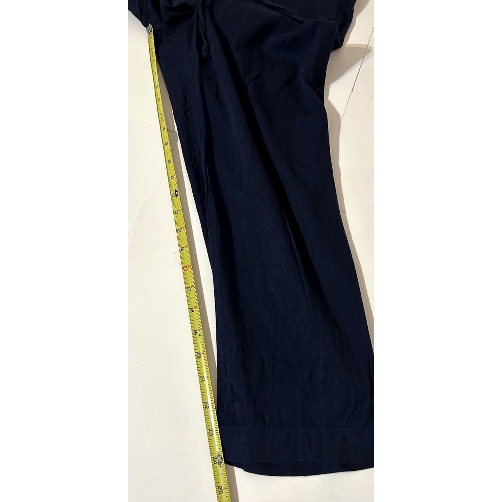 Gap Gap Easy Pant Women Medium Navy Blue Pull On Elastic Waist Drawstring 32x24 Casual Modern Knit Cotton Rayon Pockets Straight Size 32" / US 10 / IT 46 - 7 Thumbnail