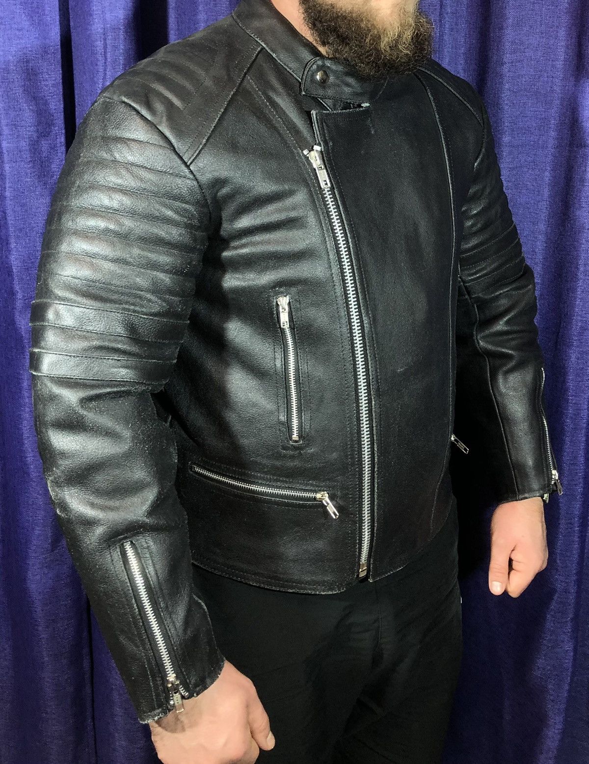 Harley Davidson × Honda × Vintage Sexy Punk Leather Jacket biker Motorcycle Racing Size US L / EU 52-54 / 3 - 3 Thumbnail