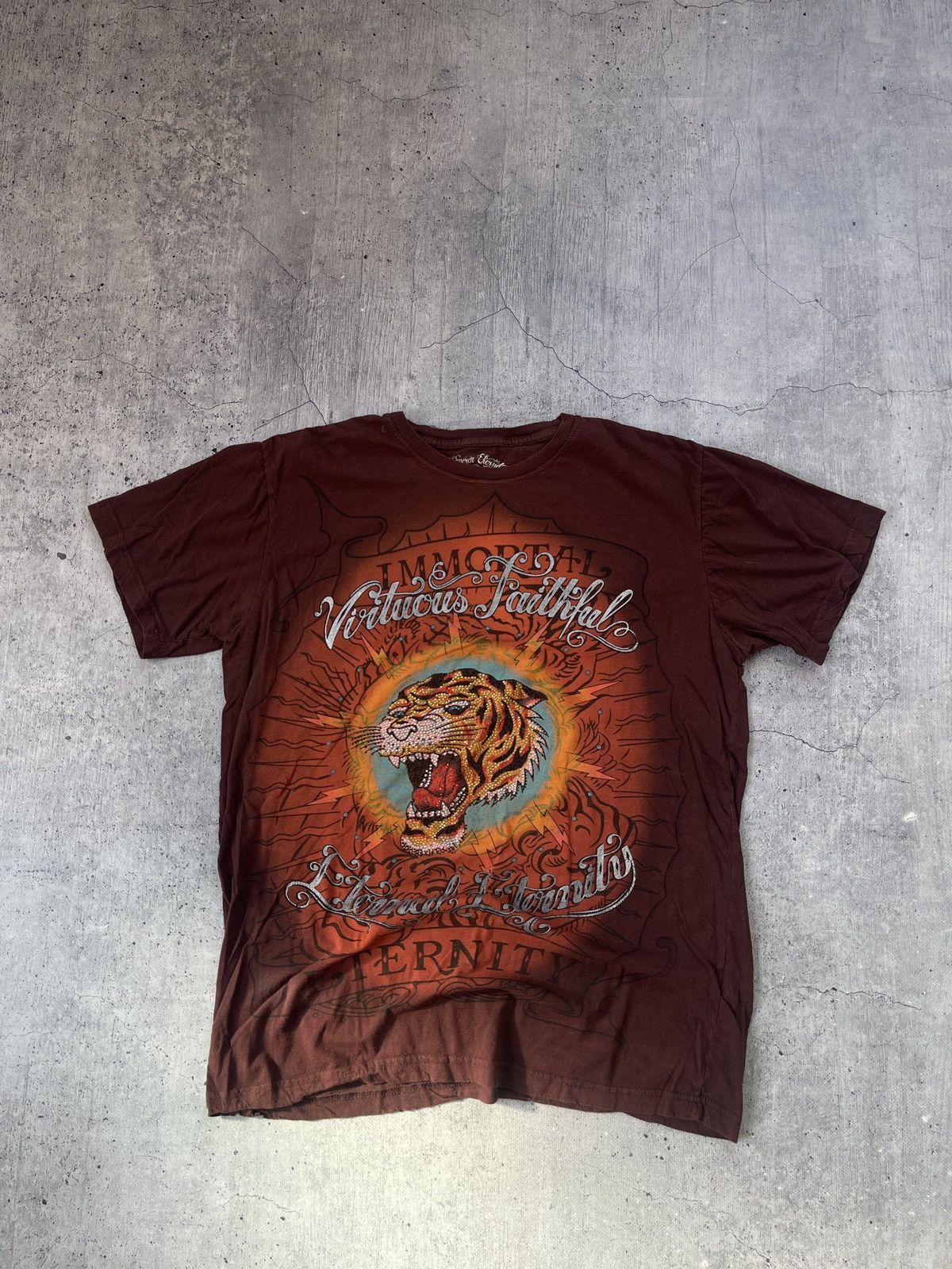 Affliction × Vintage Y2K Affliction Style Rhinestone Emperor Eternity Tee Size US L / EU 52-54 / 3 - 2 Thumbnail