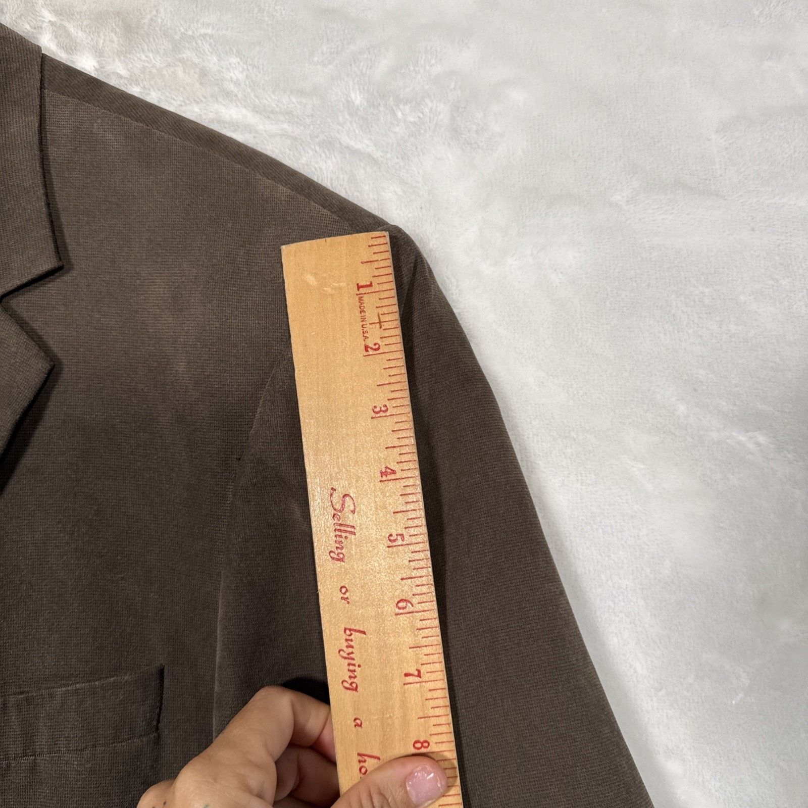 Andrew Fezza 42L - ANDREW FEZZA Lt Brown POLYESTER BLAZER SPORT Size 42L - 11 Thumbnail