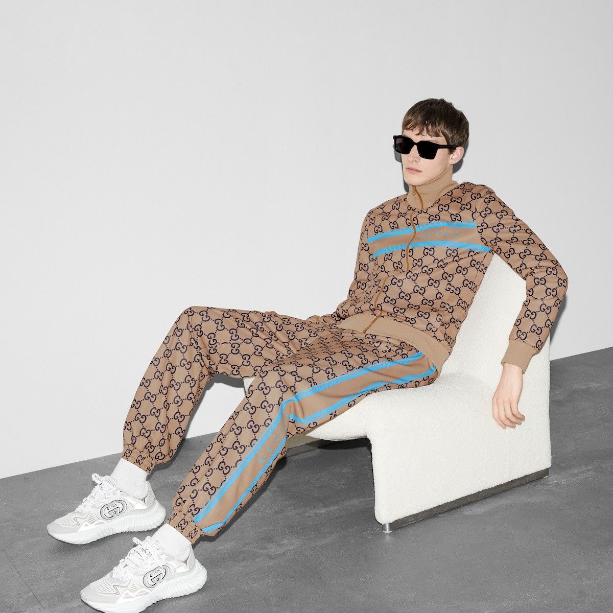 Gucci o1s1wg110925 Technical Jersey GG Print Jogging Pant Size US 30 / EU 46 - 6 Thumbnail