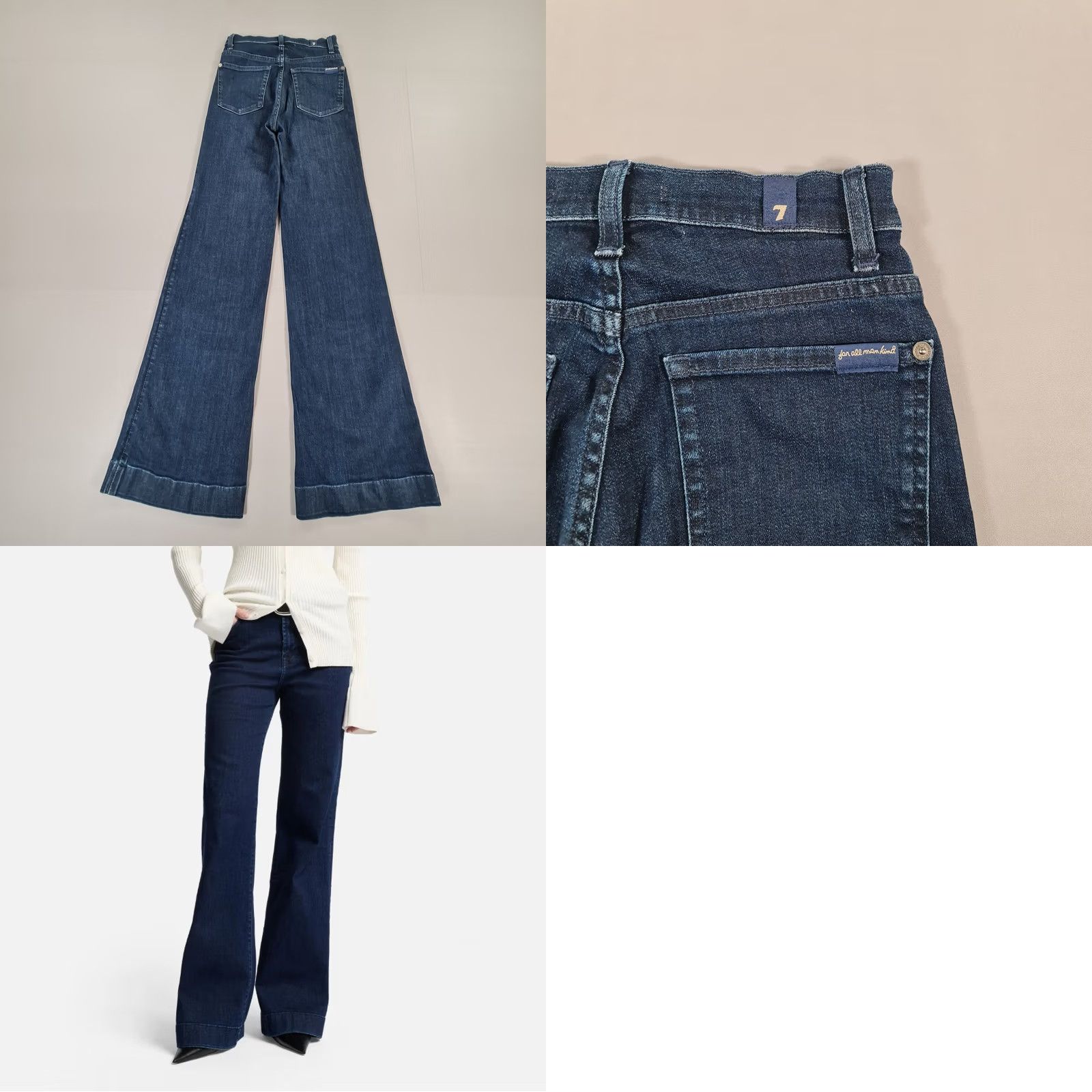 7 For All Mankind VINTAGE 7 For All Mankind Womens Jeans Dojo Flare Bootcut Denim Blue W23 L34 Slim Stretch Pockets 5-Pocket Womens Jeans Size 40" / US 18 - 8 Thumbnail