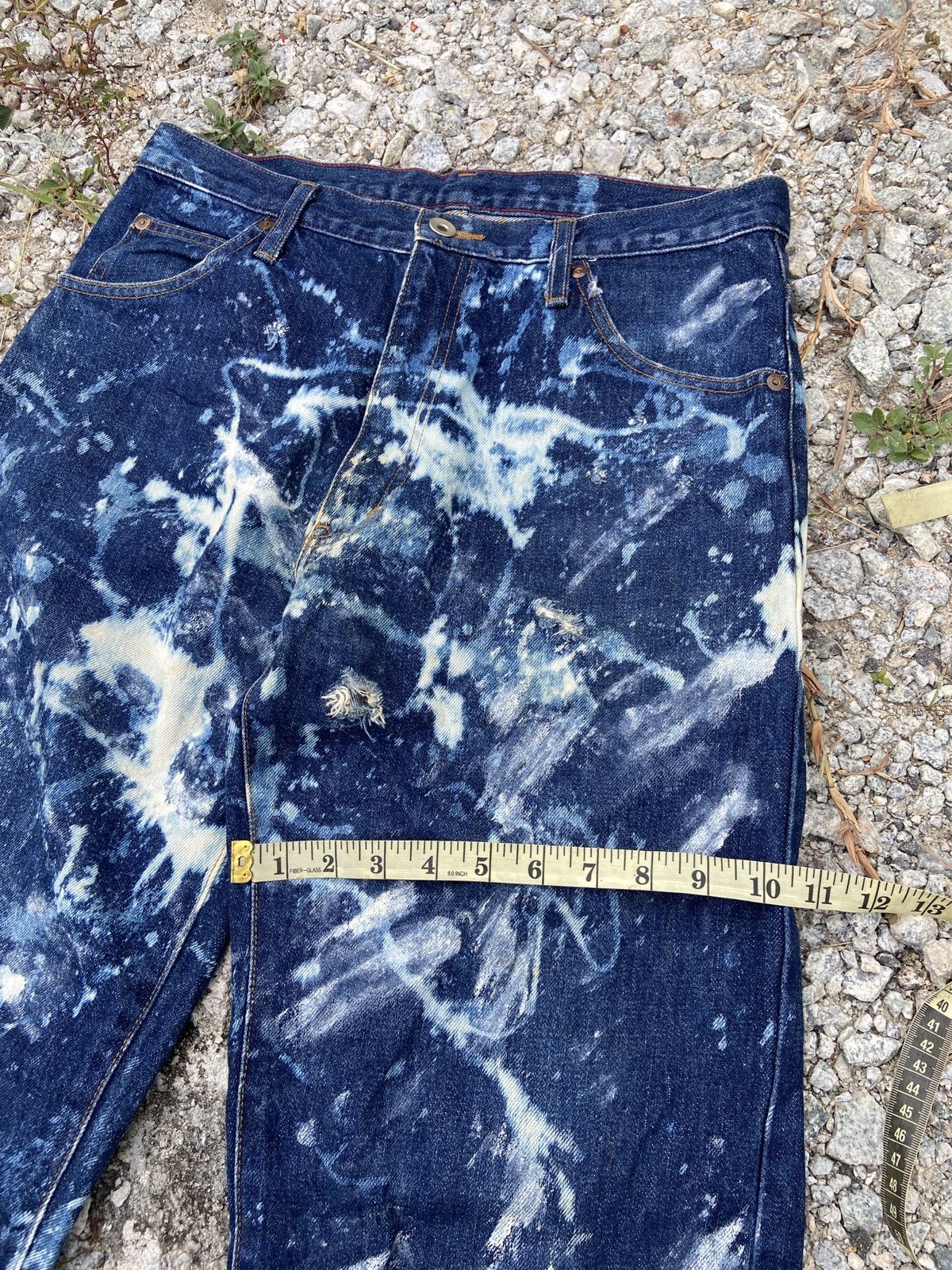 If Six Was Nine × Japanese Brand × Vintage Baggy Painted Design Crazy Denim Size US 32 / EU 48 - 8 Thumbnail
